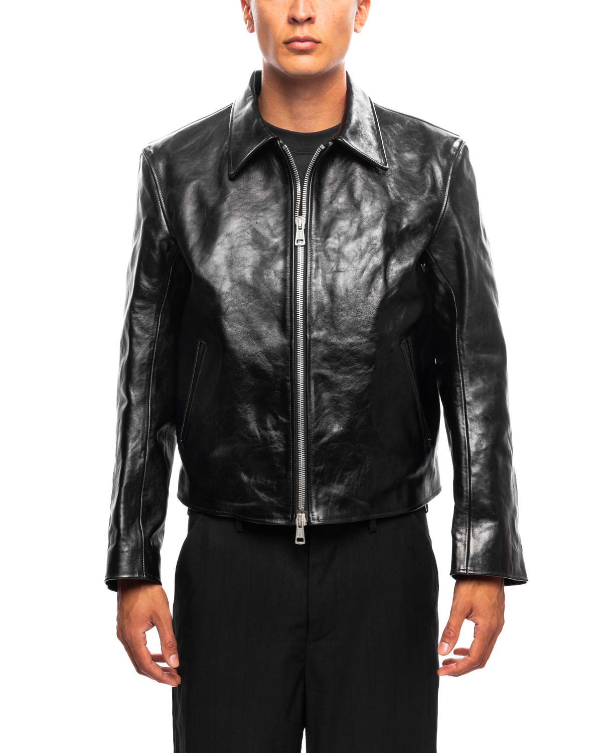 Our Legacy Mini Jacket Top Dyed Black Leather | likelihood