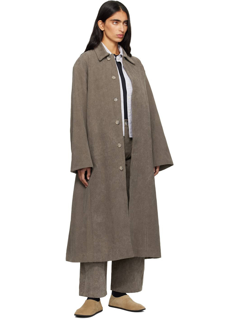 LAUREN MANOOGIAN Taupe Canvas Car Coat outlook