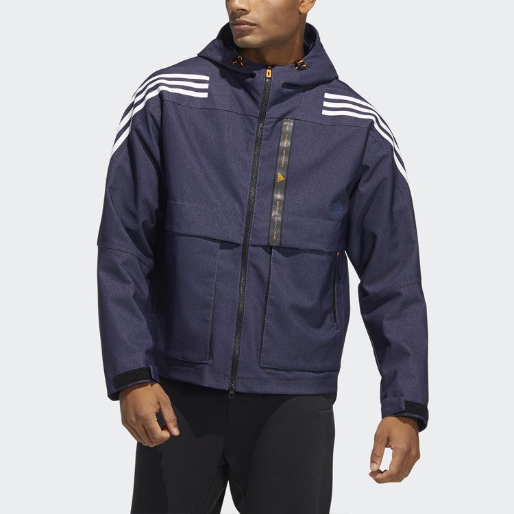 adidas TH DNM WVJK Sports hooded Woven Jacket Navy Blue HE9905 - 2