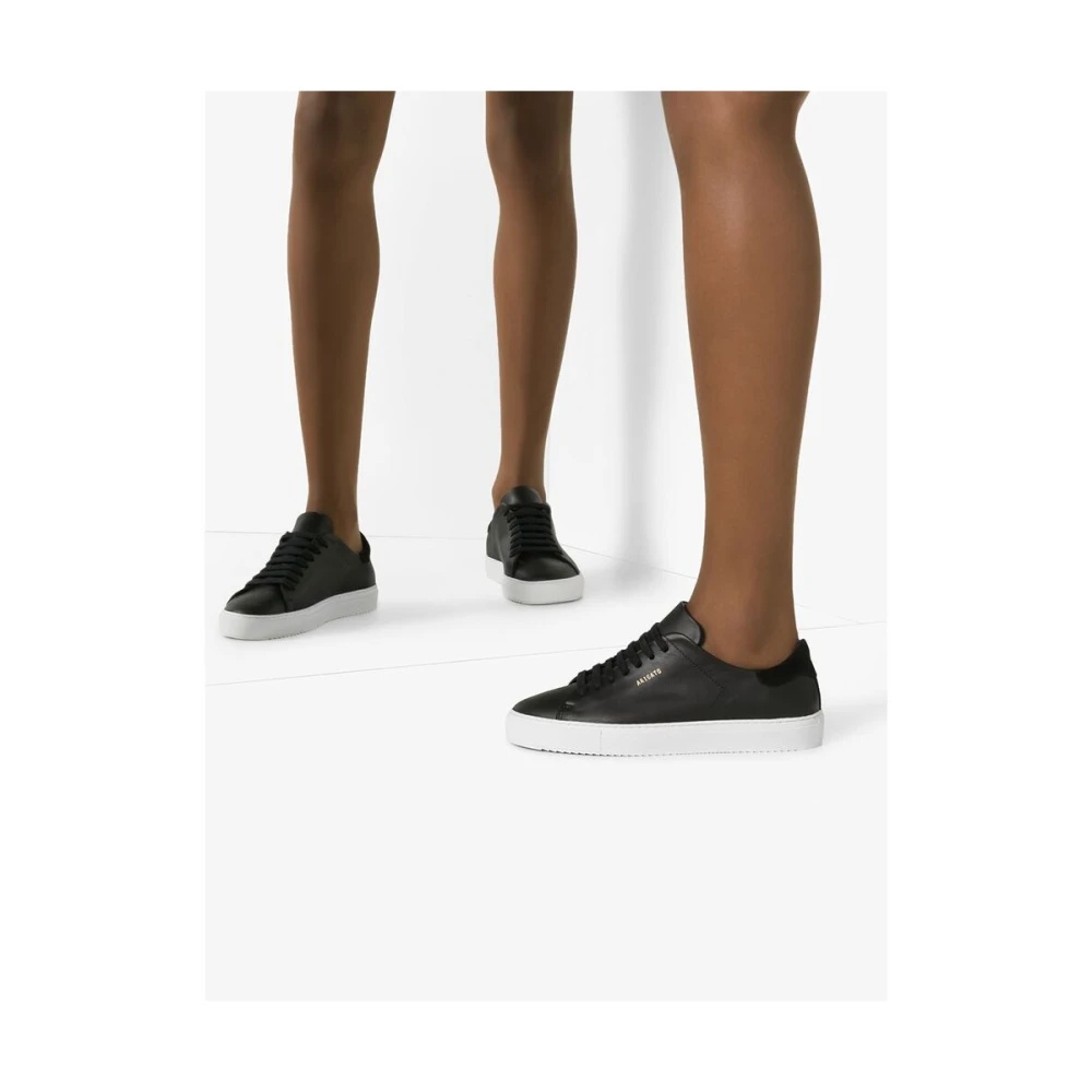 BLACK LEATHER SNEAKERS WITH SUEDE HEEL - 2
