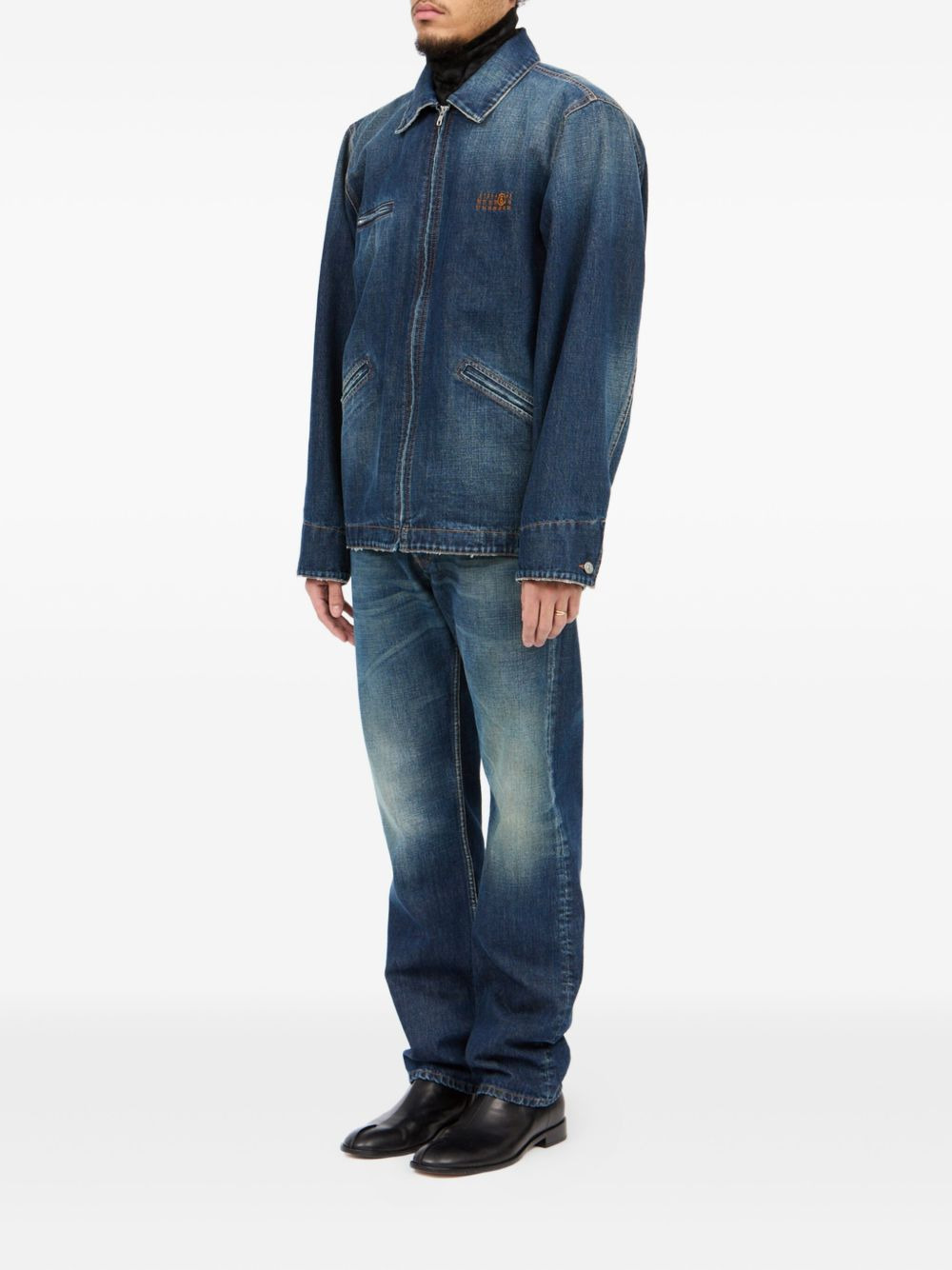 zip-fastening denim jacket - 3