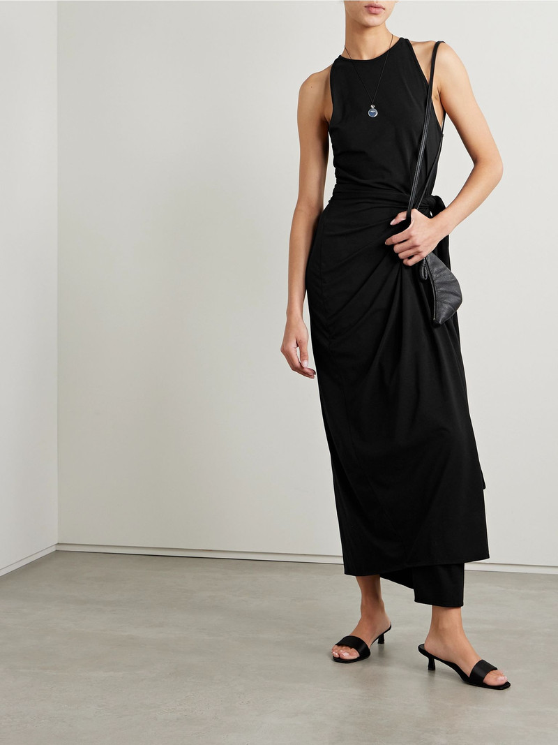 Another Tomorrow + NET SUSTAIN stretch-jersey midi dress Black outlook