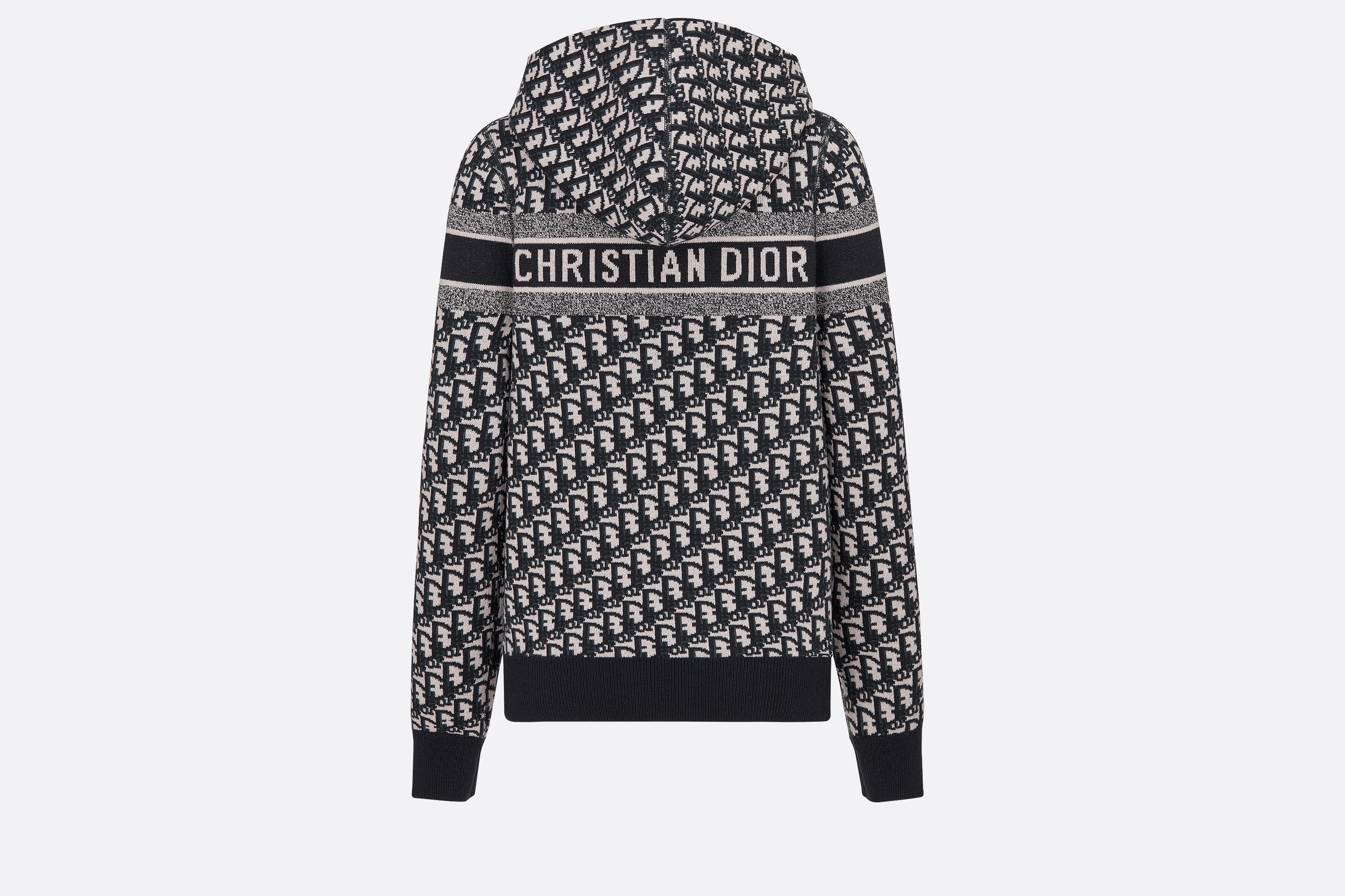 【DIOR】REVERSIBLE ZIP-UP HOODIE Reversible Zipped Cardigan with Hood Blue Cashmere-Blend