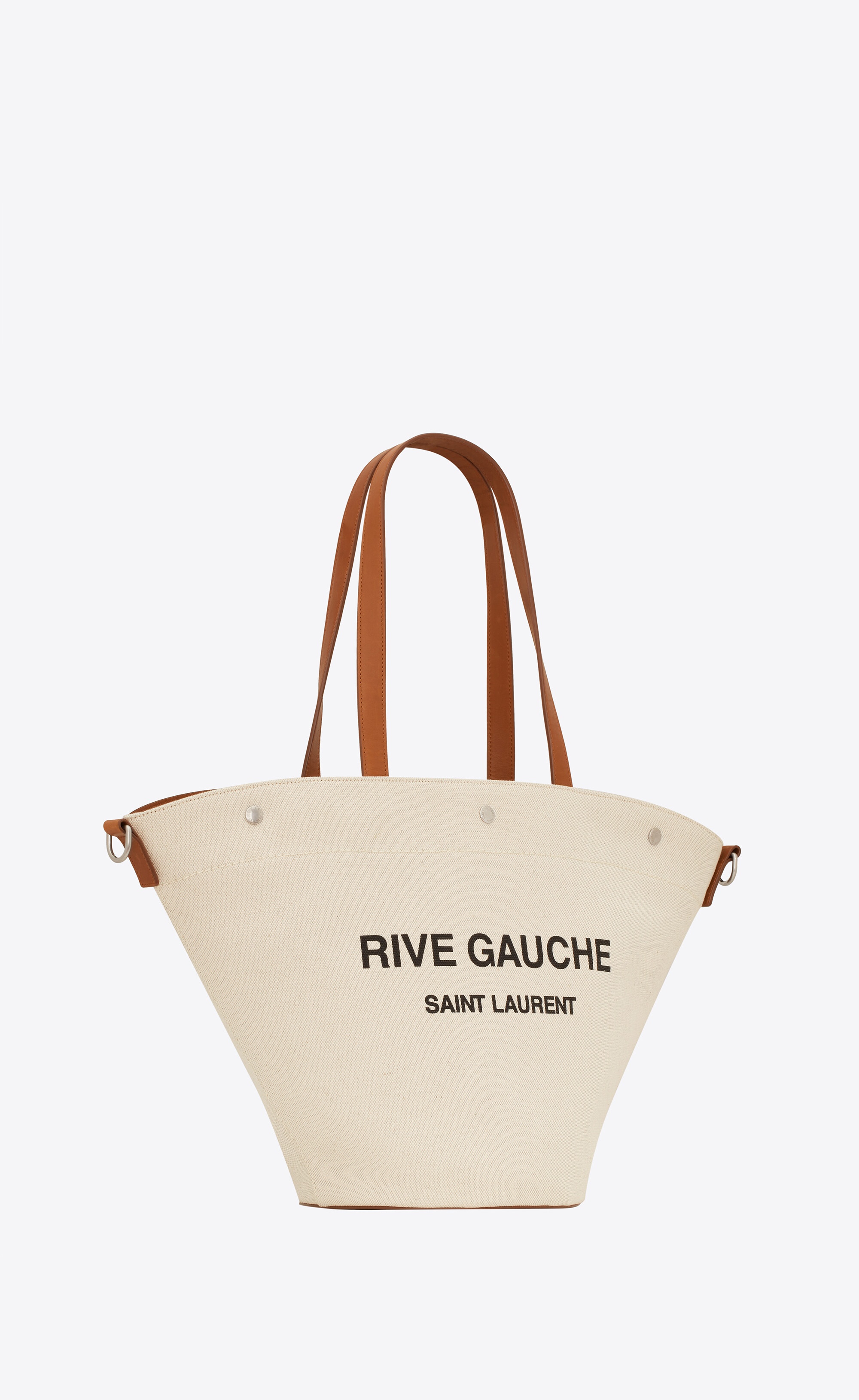 Saint Laurent Canvas And Vintage Leather Rive Gauche Tote Bag in Blue