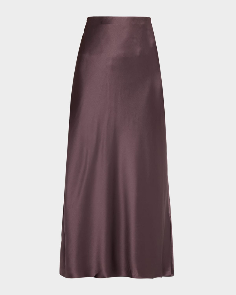Saskia A-Line Satin Maxi Slip Skirt 1
