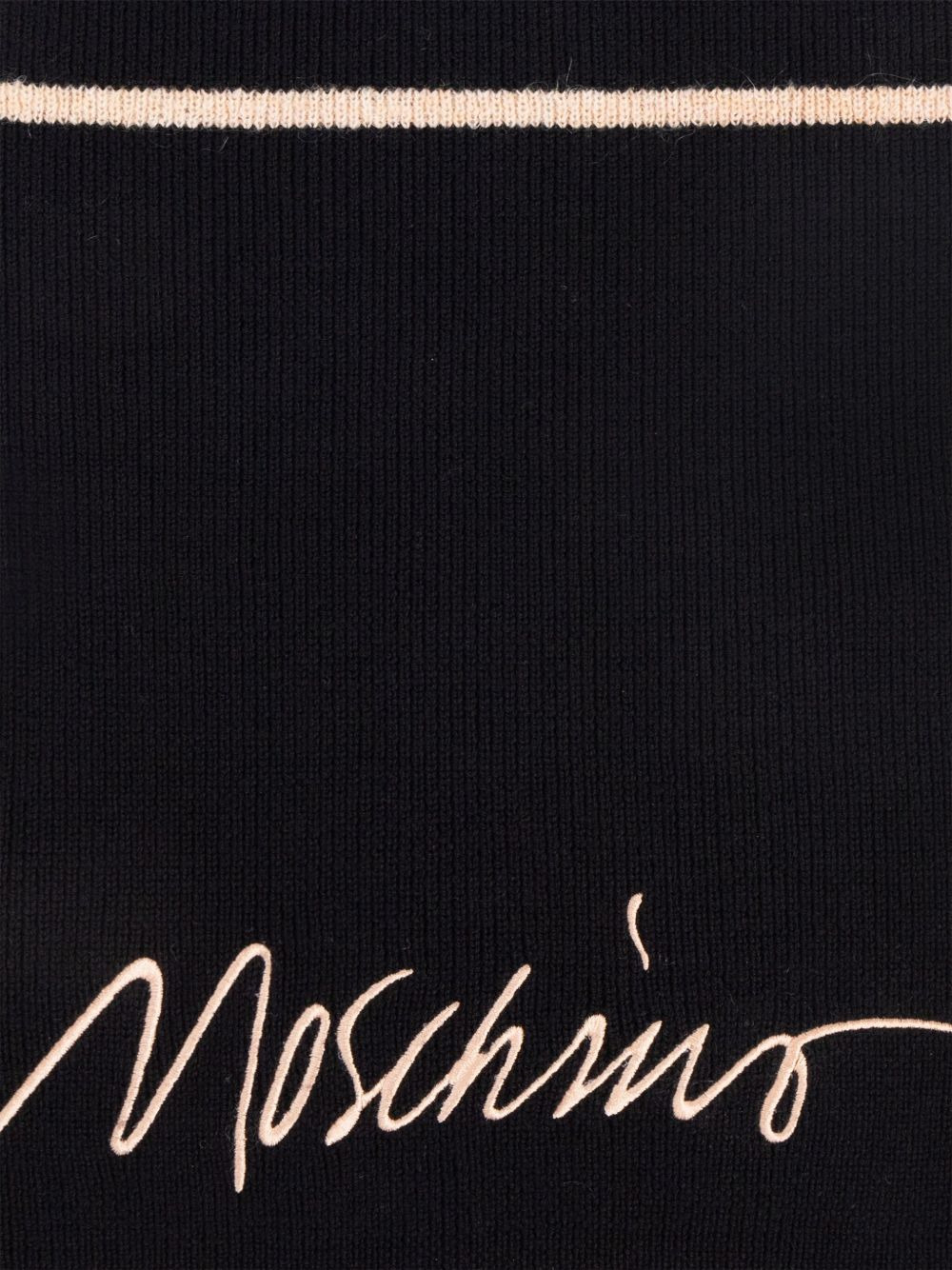 embroidered ribbed scarf - 3