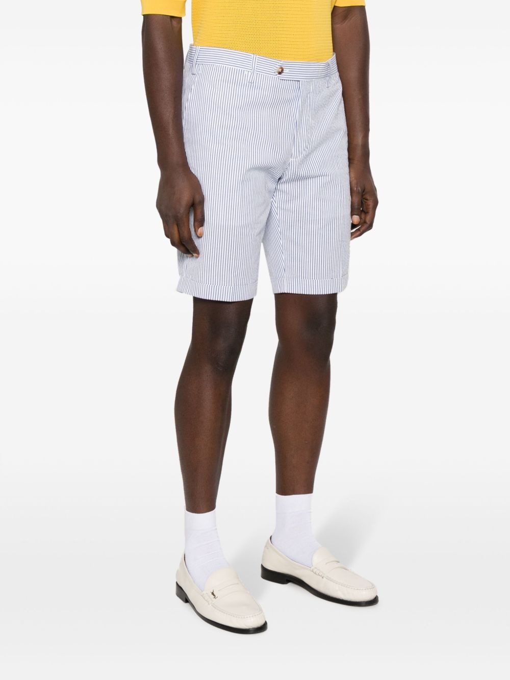 striped cotton chino shorts - 3