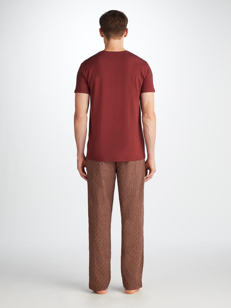 Men's Lounge Pants Ledbury 72 Cotton Batiste Burgundy 4