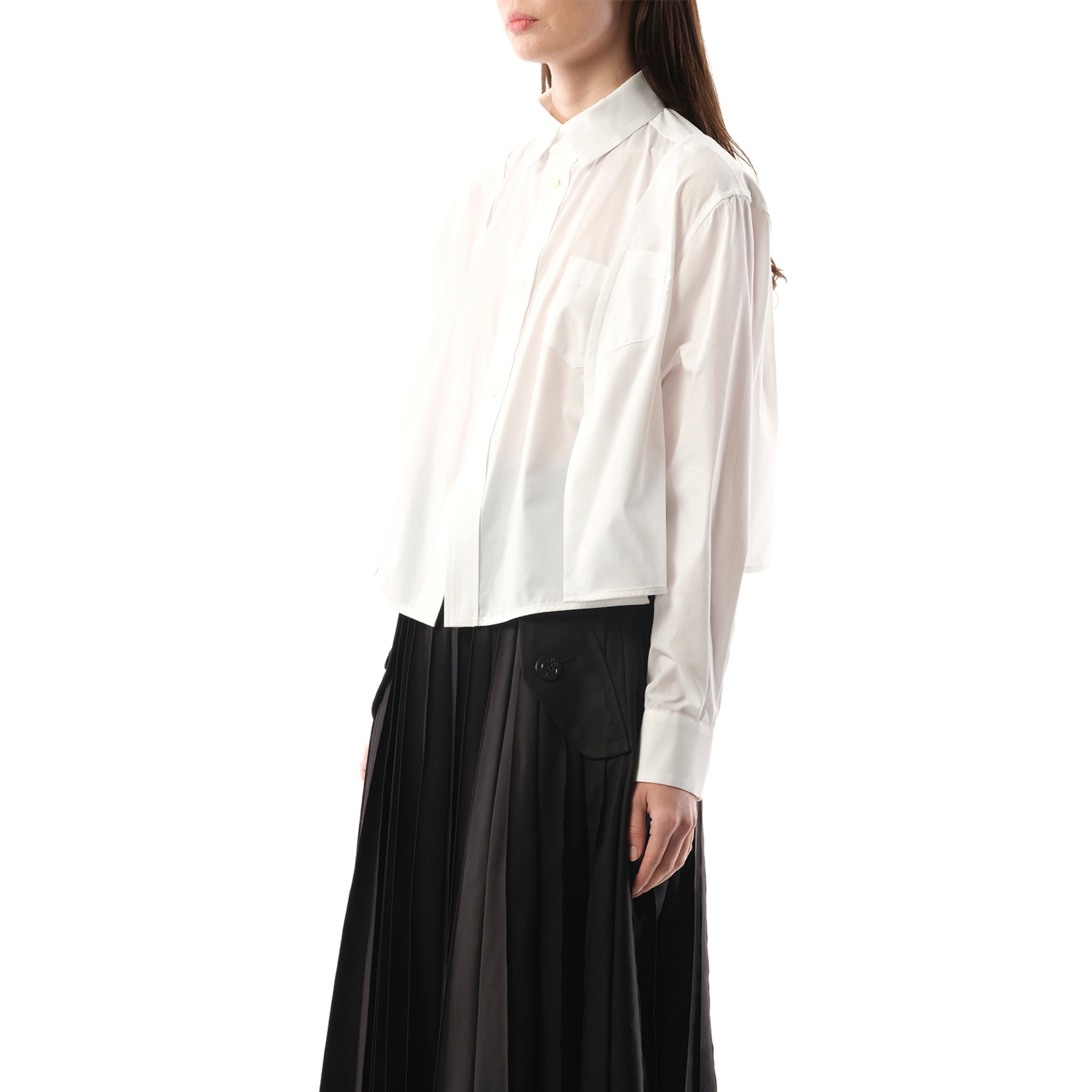 Reconstructed Cotton Poplin Shirt in Off White - 5