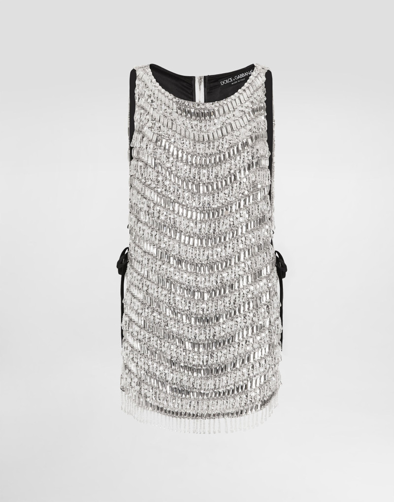 A-line bib dress with swarovski stones embroidery 1