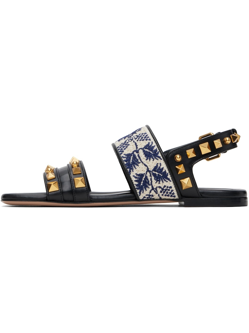Black Grape Embroidery County Sandals - 3