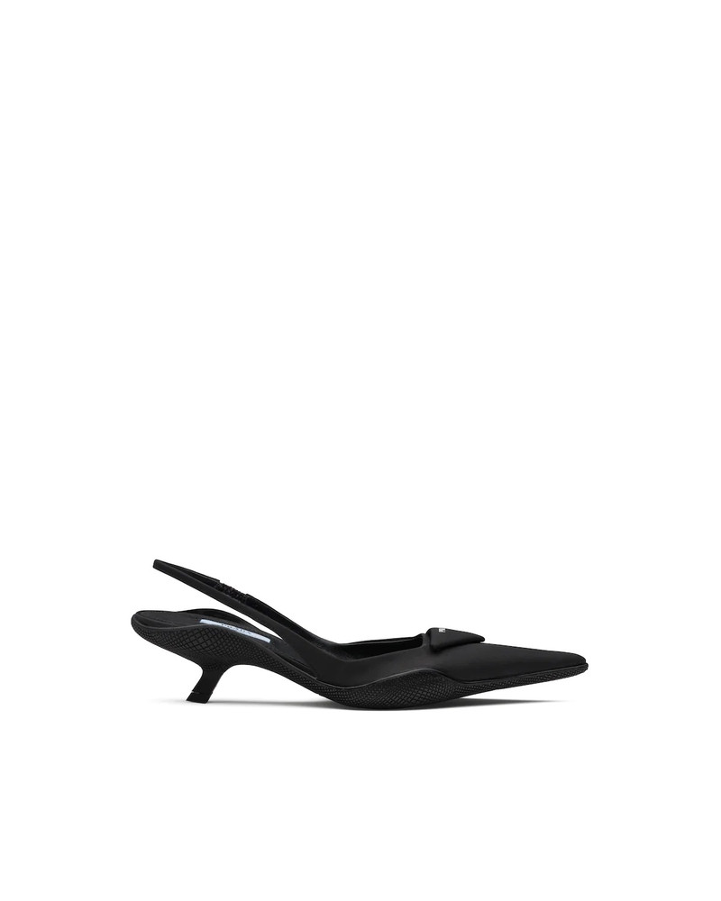 Prada Nylon gabardine slingback pumps outlook