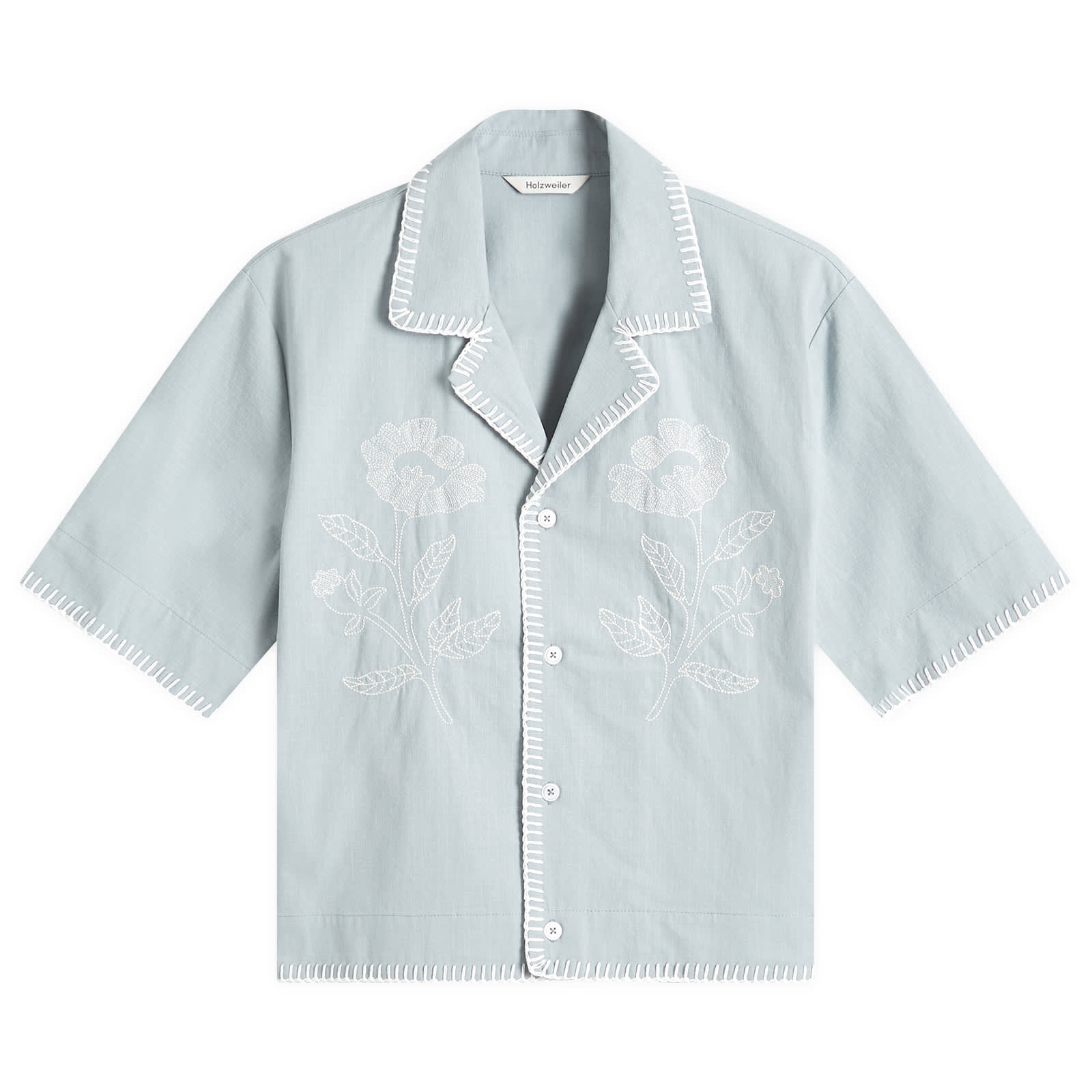 Holzweiler Gorti Cropped Embroidered Shirt - 1