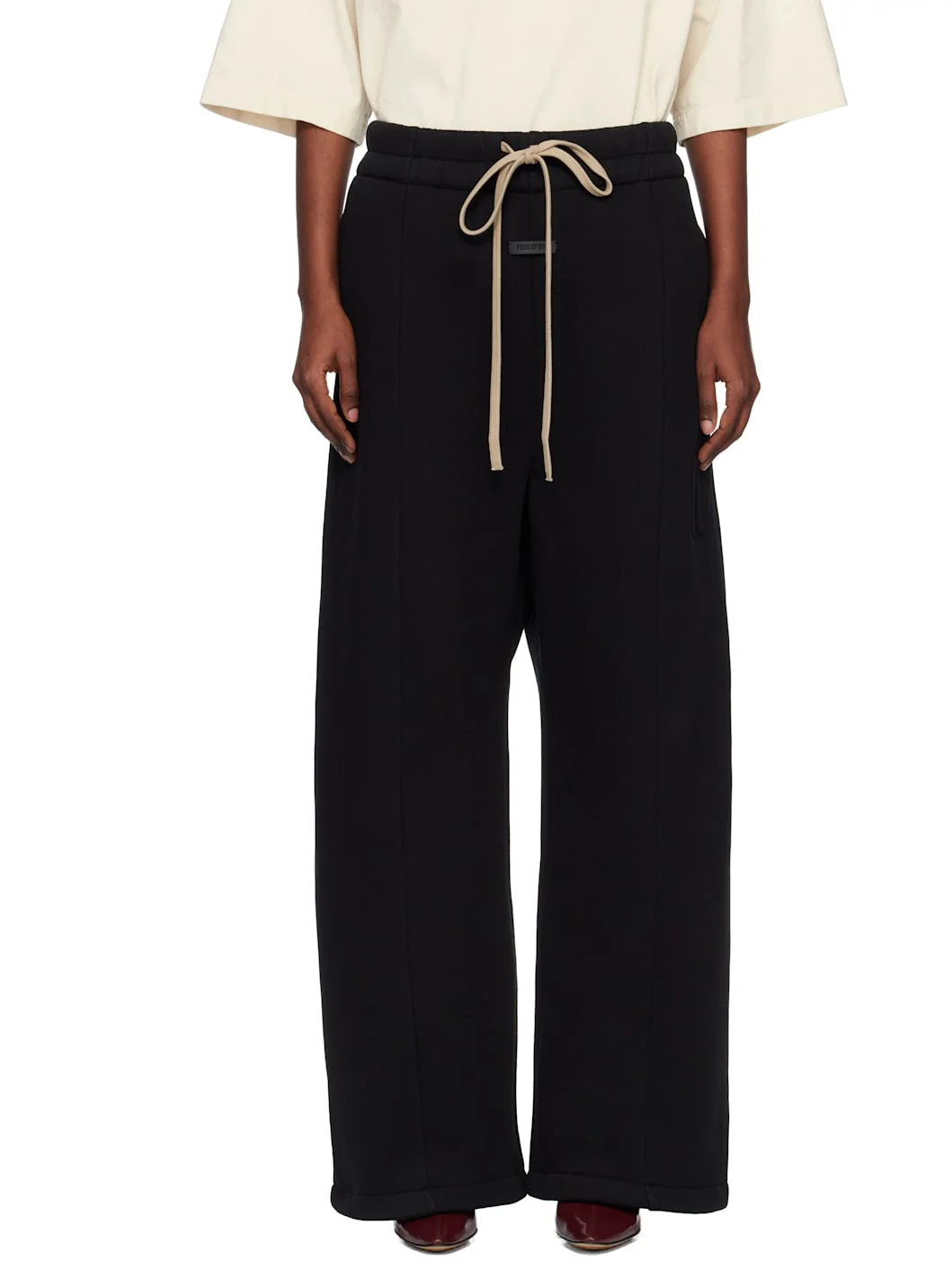 Black Wide Leg Sweatpants - 1