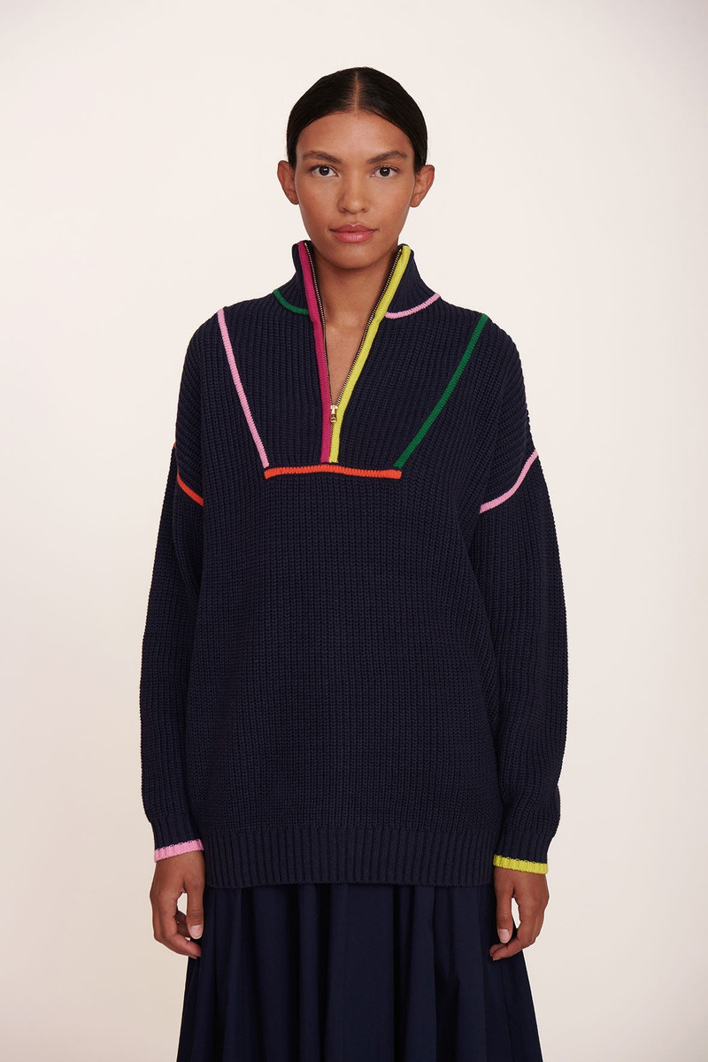STAUD STAUD HAMPTON SWEATER NAVY MULTI outlook