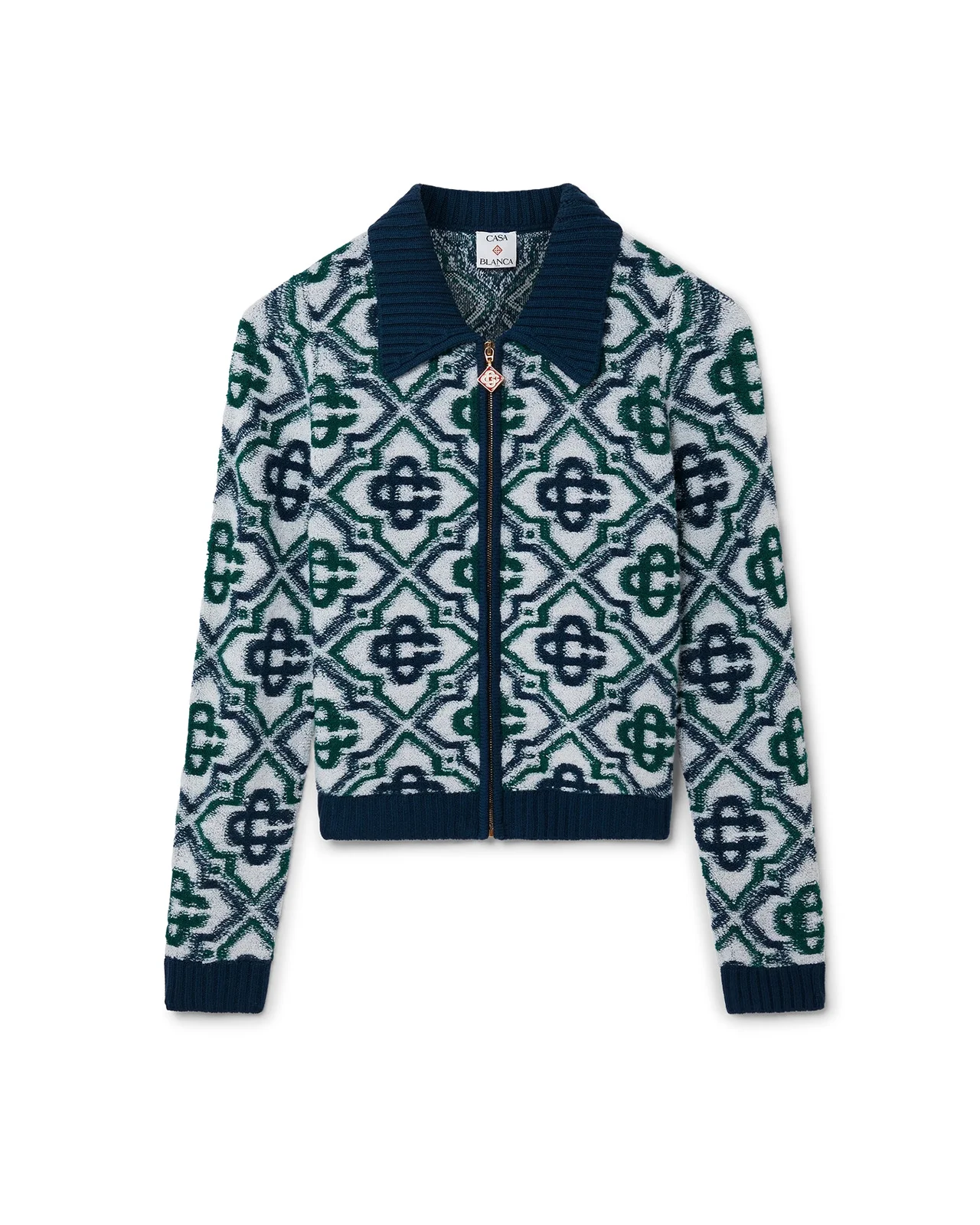 Monogram Knit Zip Jumper | Casablanca Paris - 1