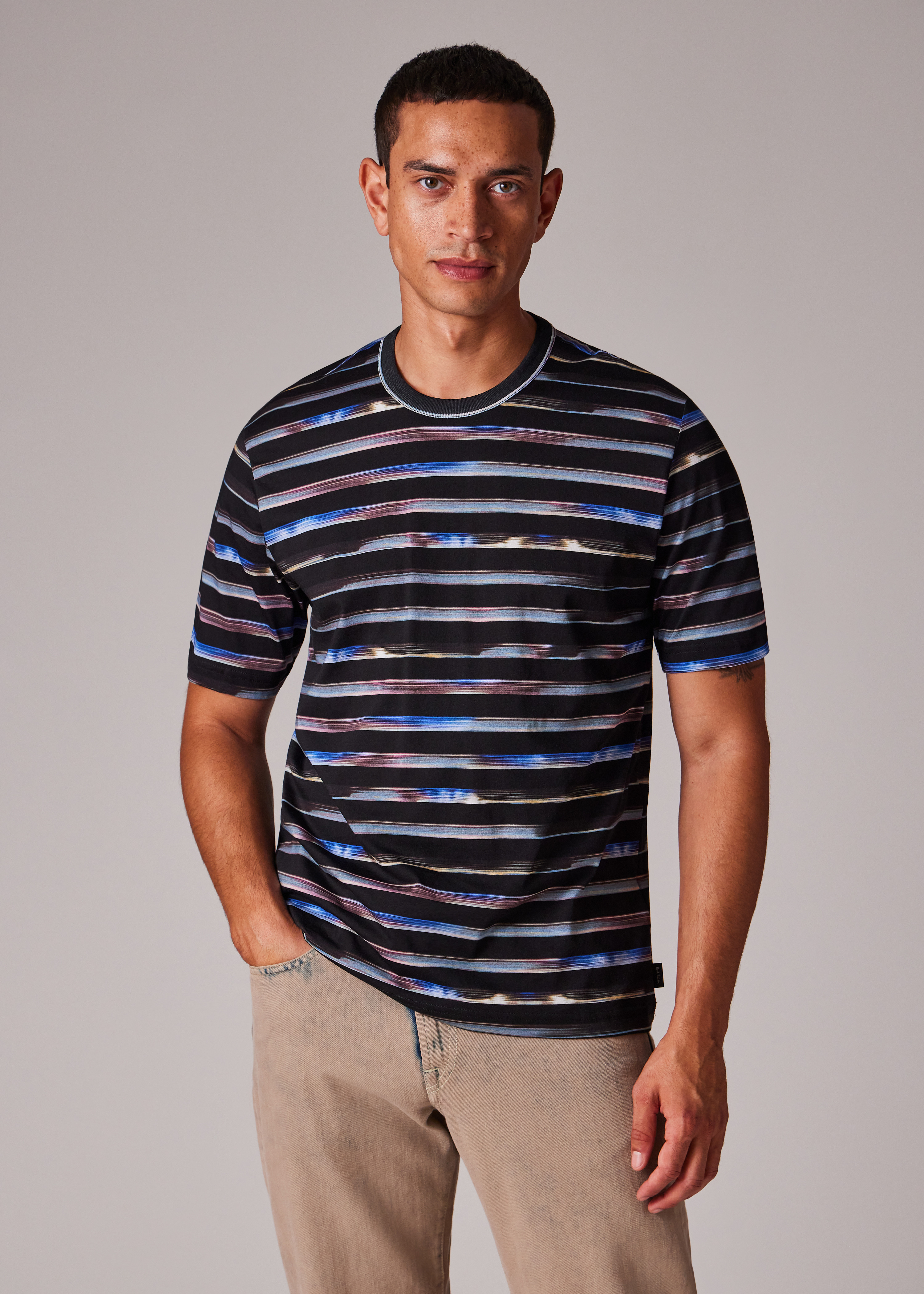Black 'Digital Stripe' T-Shirt - 5