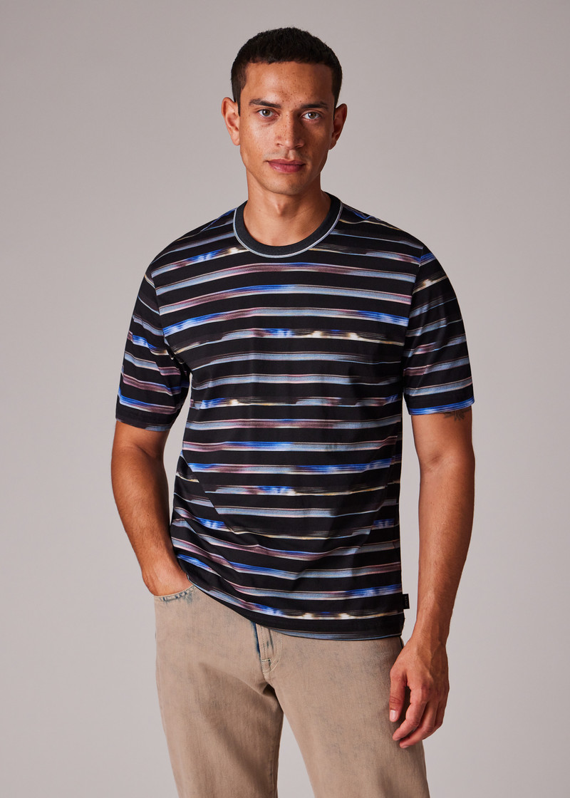 Black 'Digital Stripe' T-Shirt 5