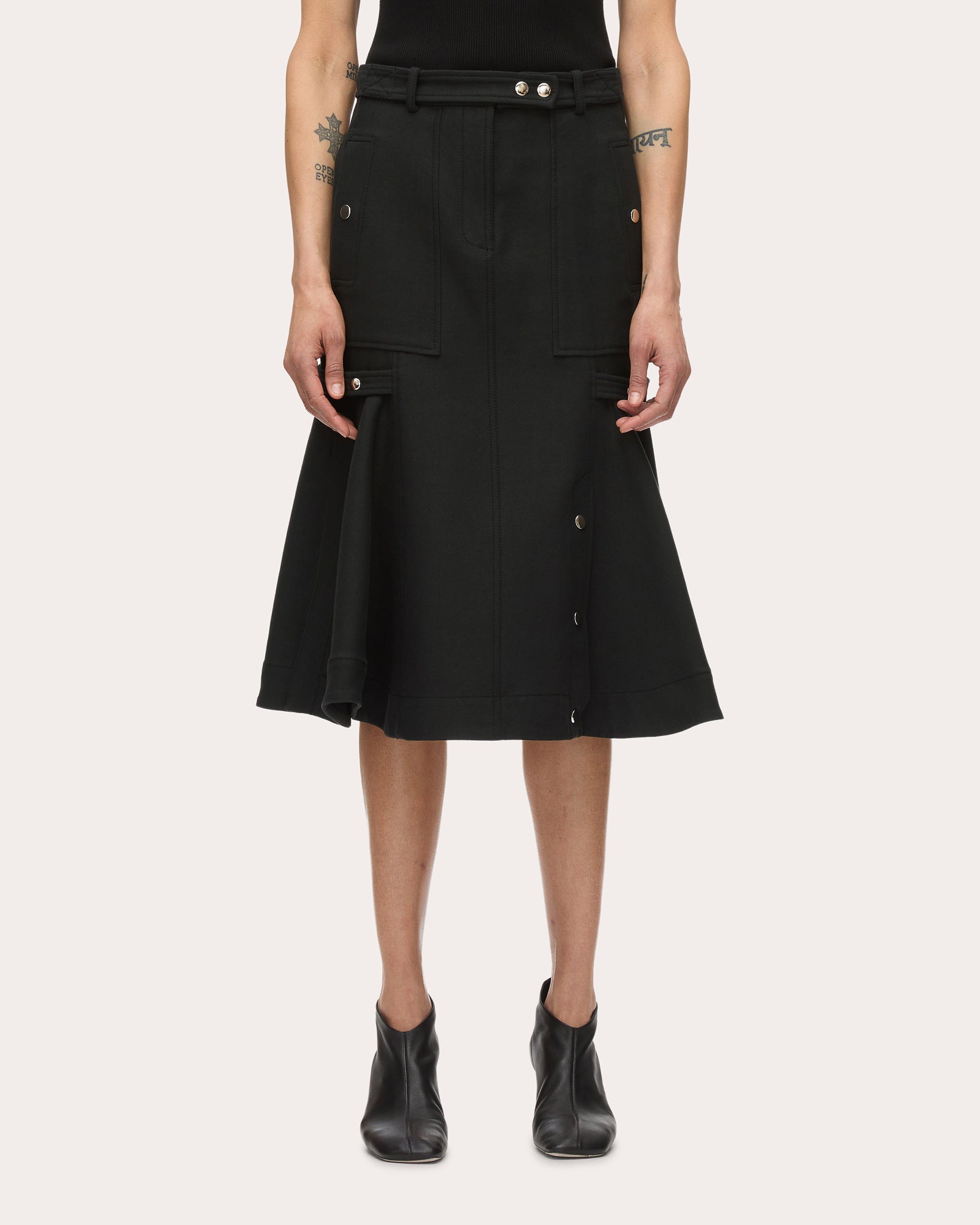 Embellished Cotton Twill Skirt - 1