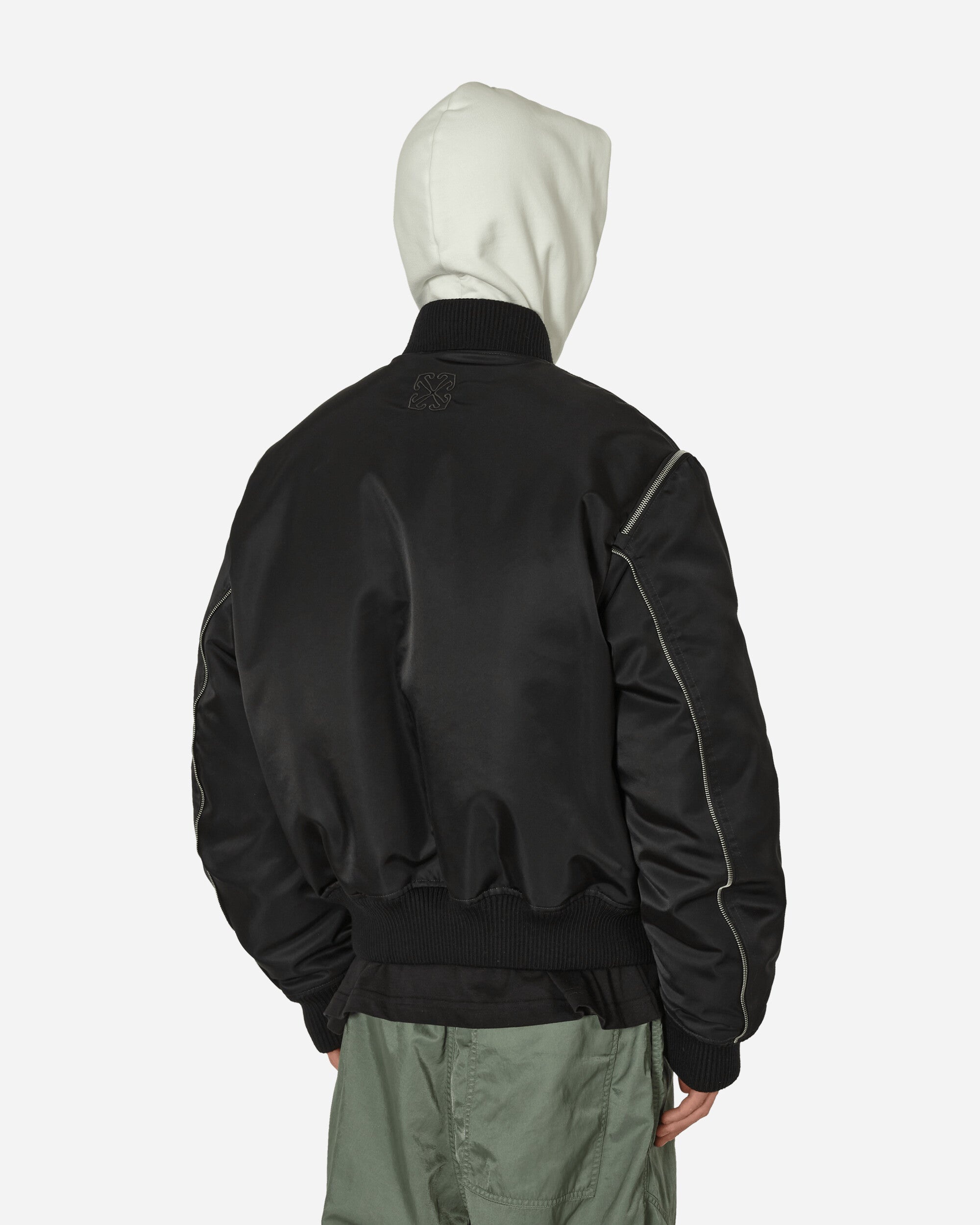 Arrow Embroidered Zip Bomber Jacket Black - 3