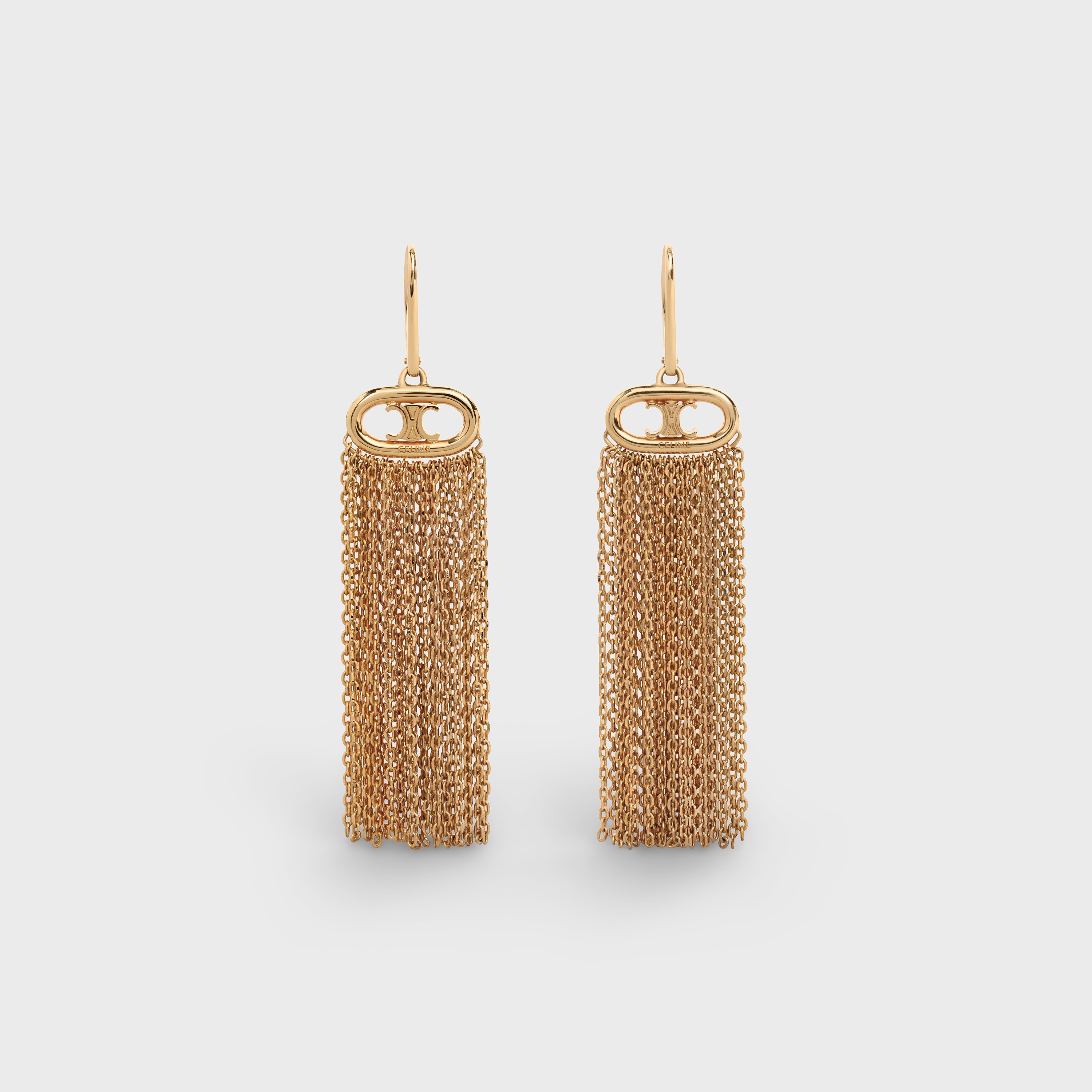 Maillon Triomphe Chain Earrings in Brass with Gold Finish - 1