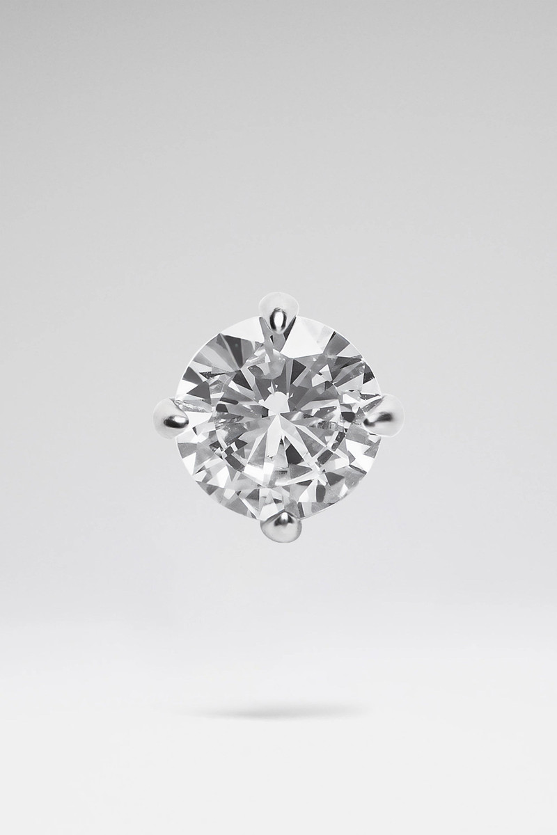 GIGI EARRING STUD WITH WHITE CRYSTAL AND SILVER BASE 1