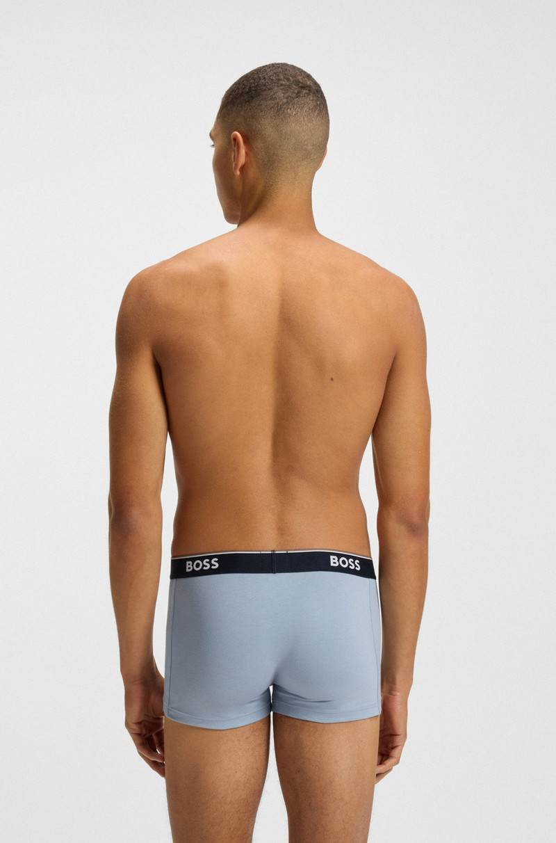 BOSS THREE-PACK OF STRETCH-COTTON TRUNKS WITH LOGO WAISTBANDS outlook