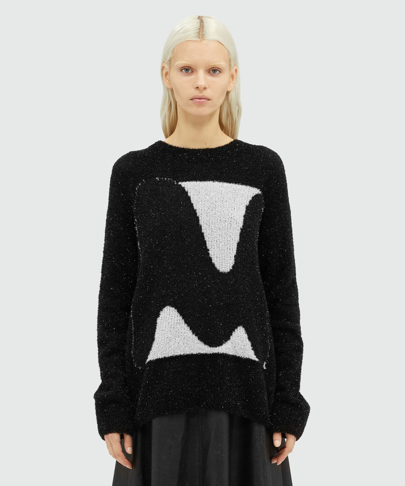 MSGM Lamé "TheMwave" sweater outlook