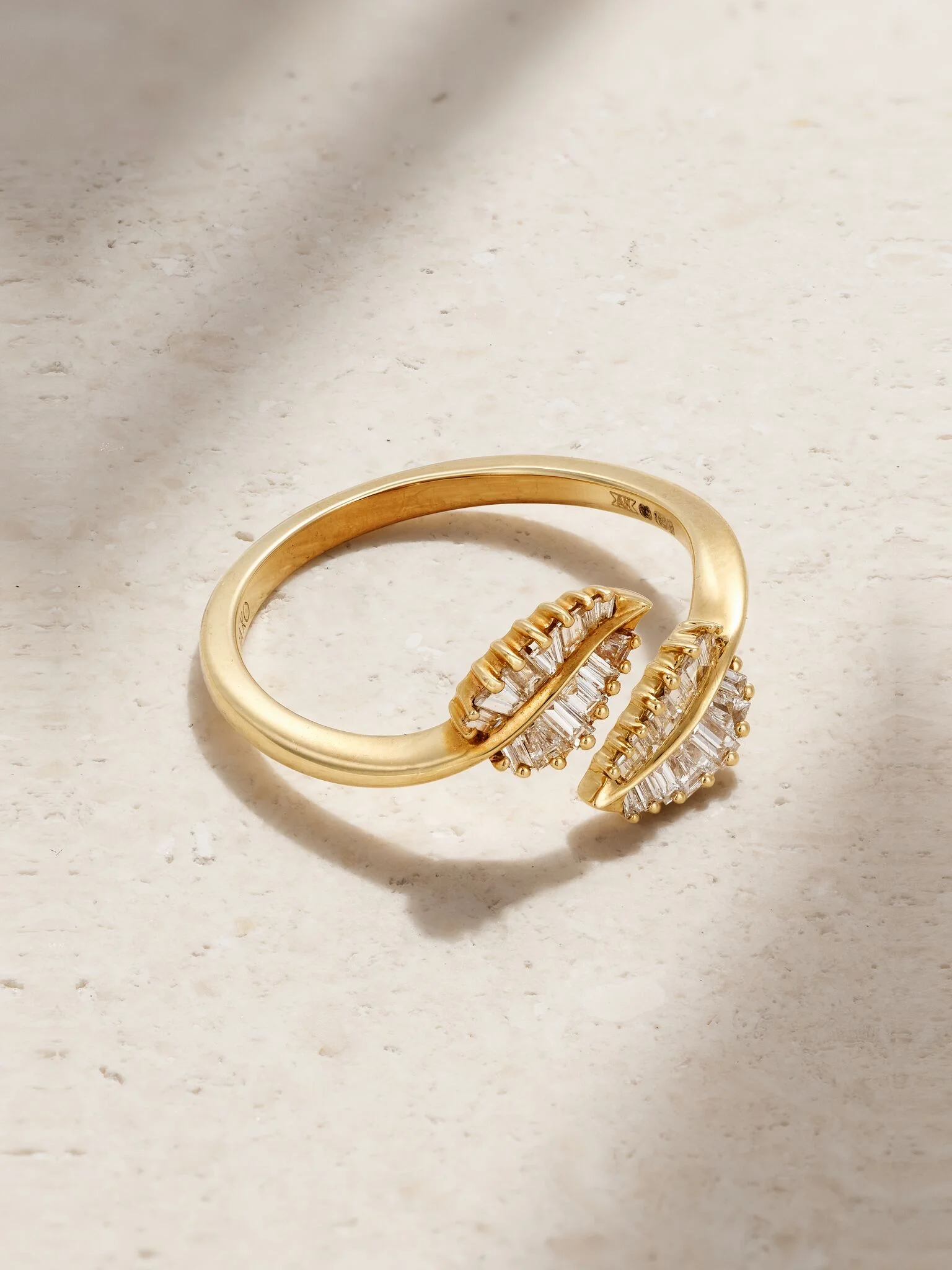 Small Palm Leaf 18-karat gold diamond ring Gold - 1