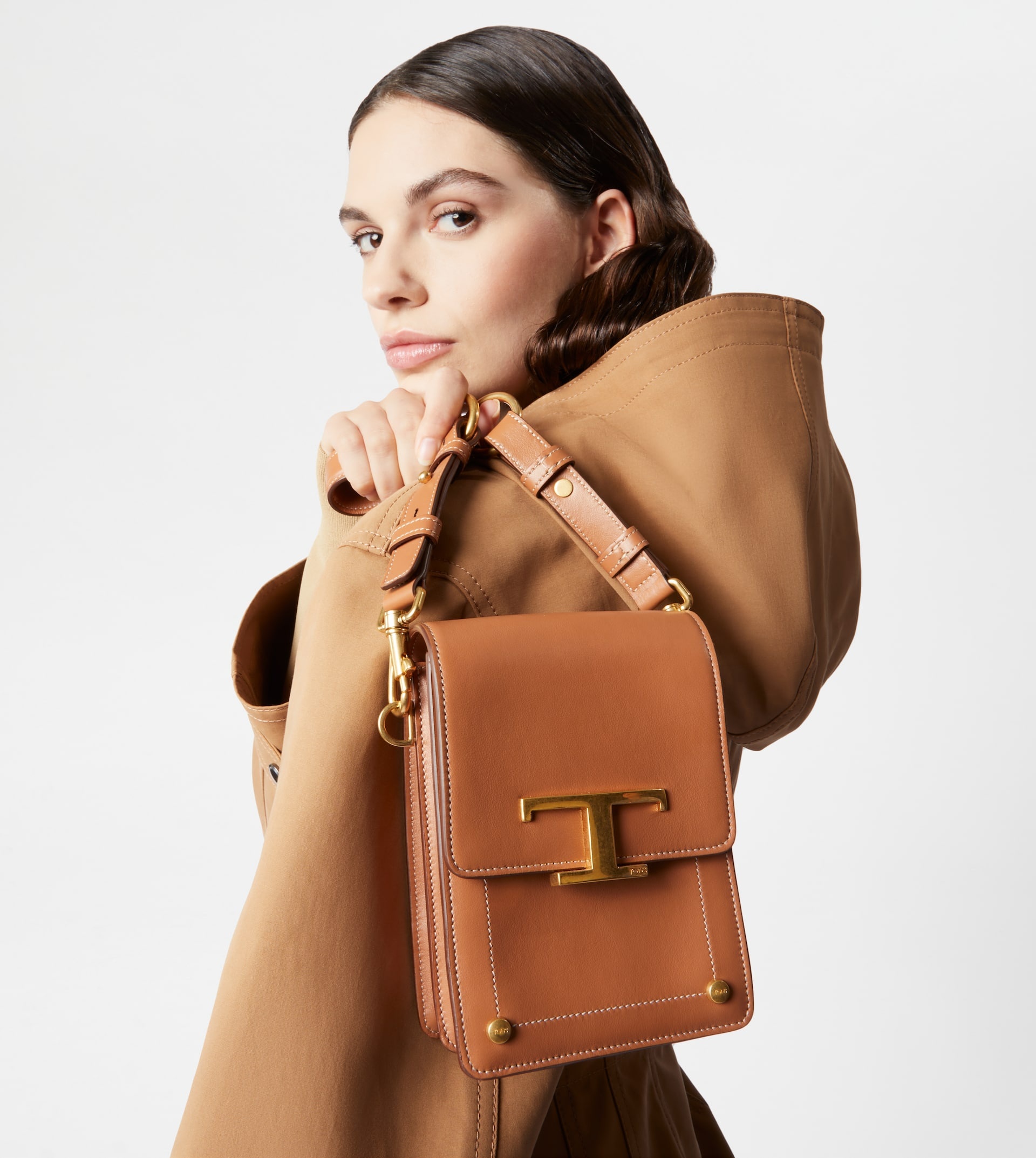 T TIMELESS BAG IN LEATHER MICRO - BROWN - 2