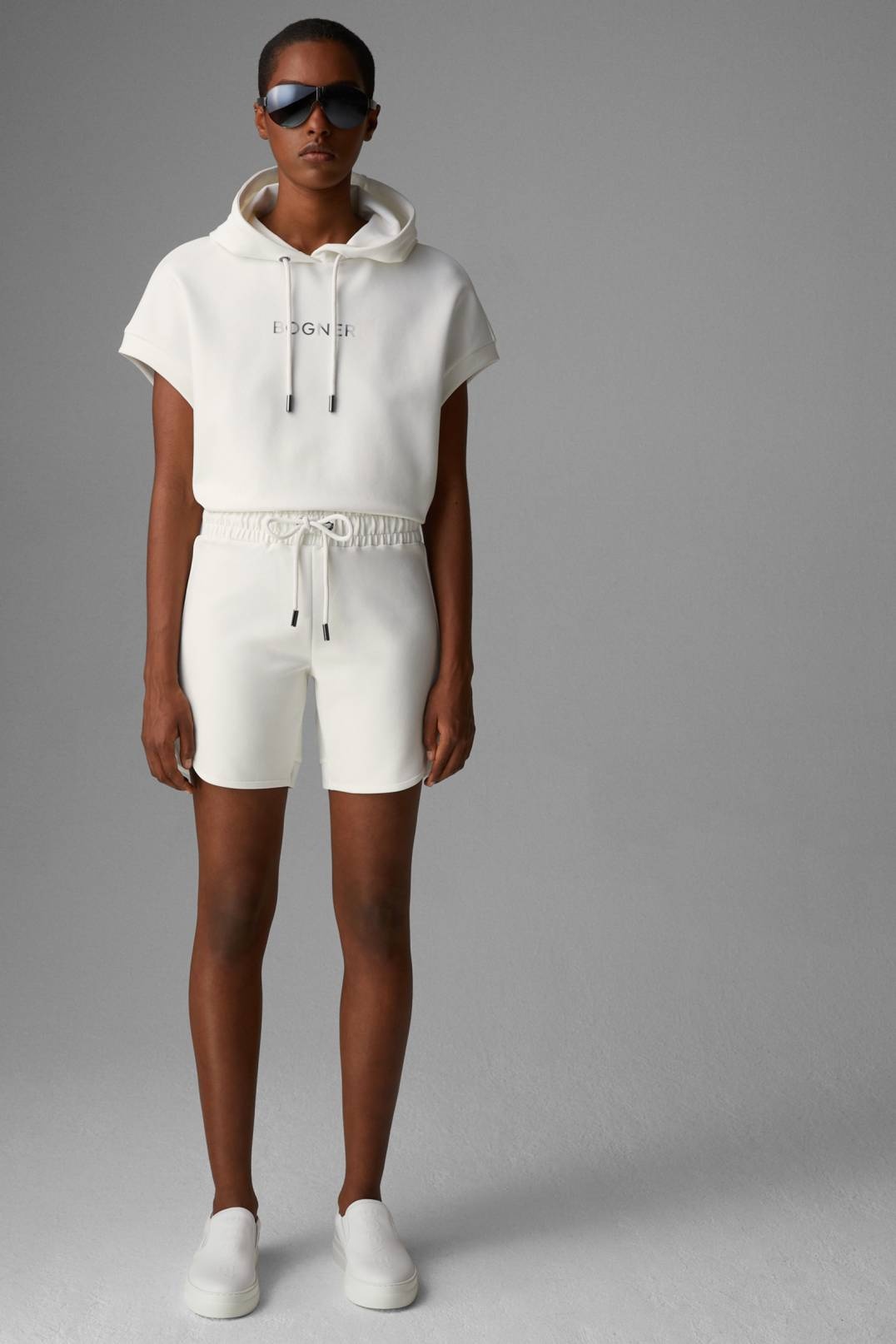 ALEXIA SWEAT SHORTS IN OFF-WHITE - 4
