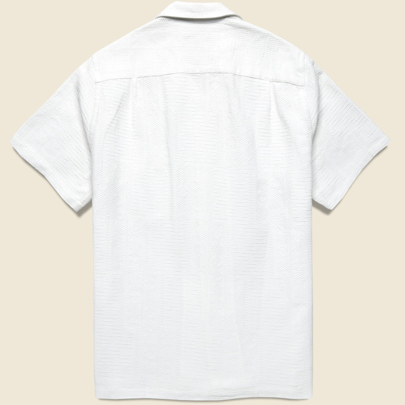 Portuguese Flannel Reeve Camp Shirt - White outlook