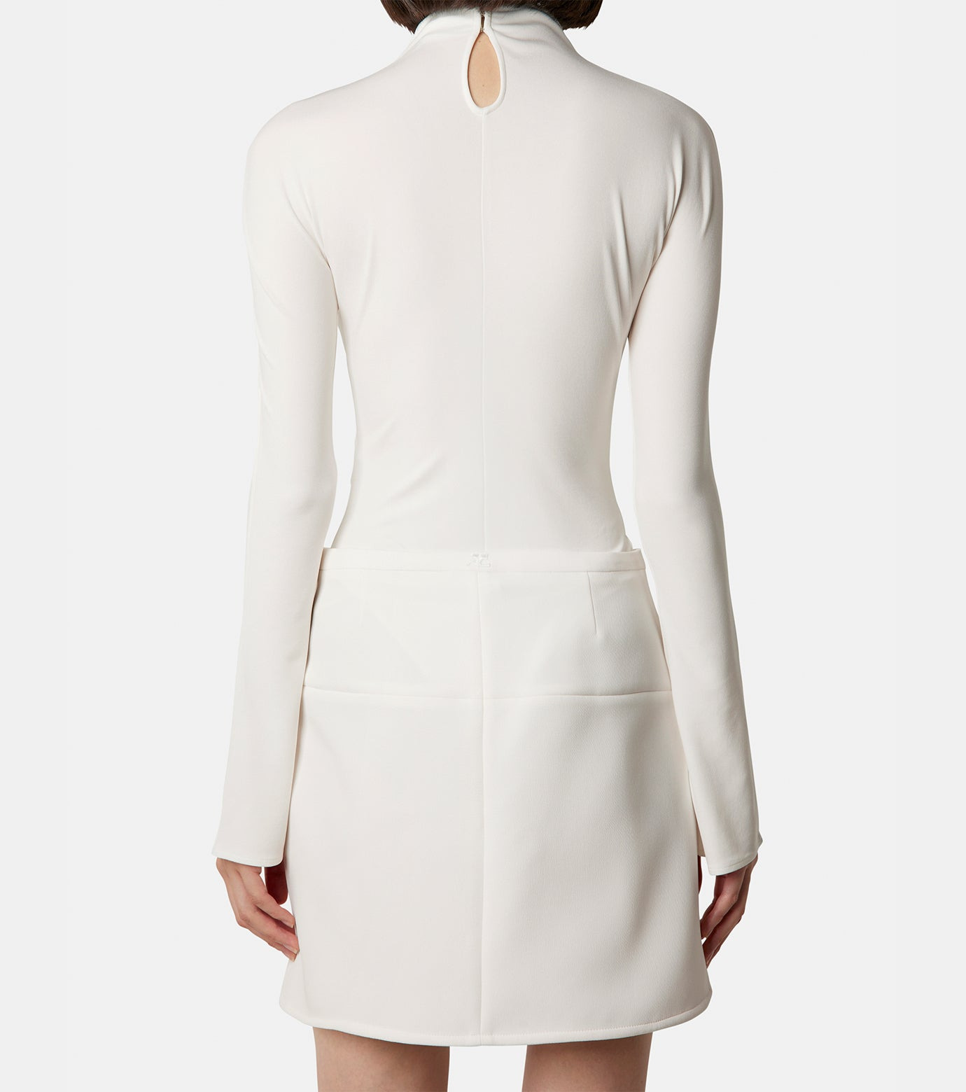 High Neck Crepe Jersey Bodysuit - 3