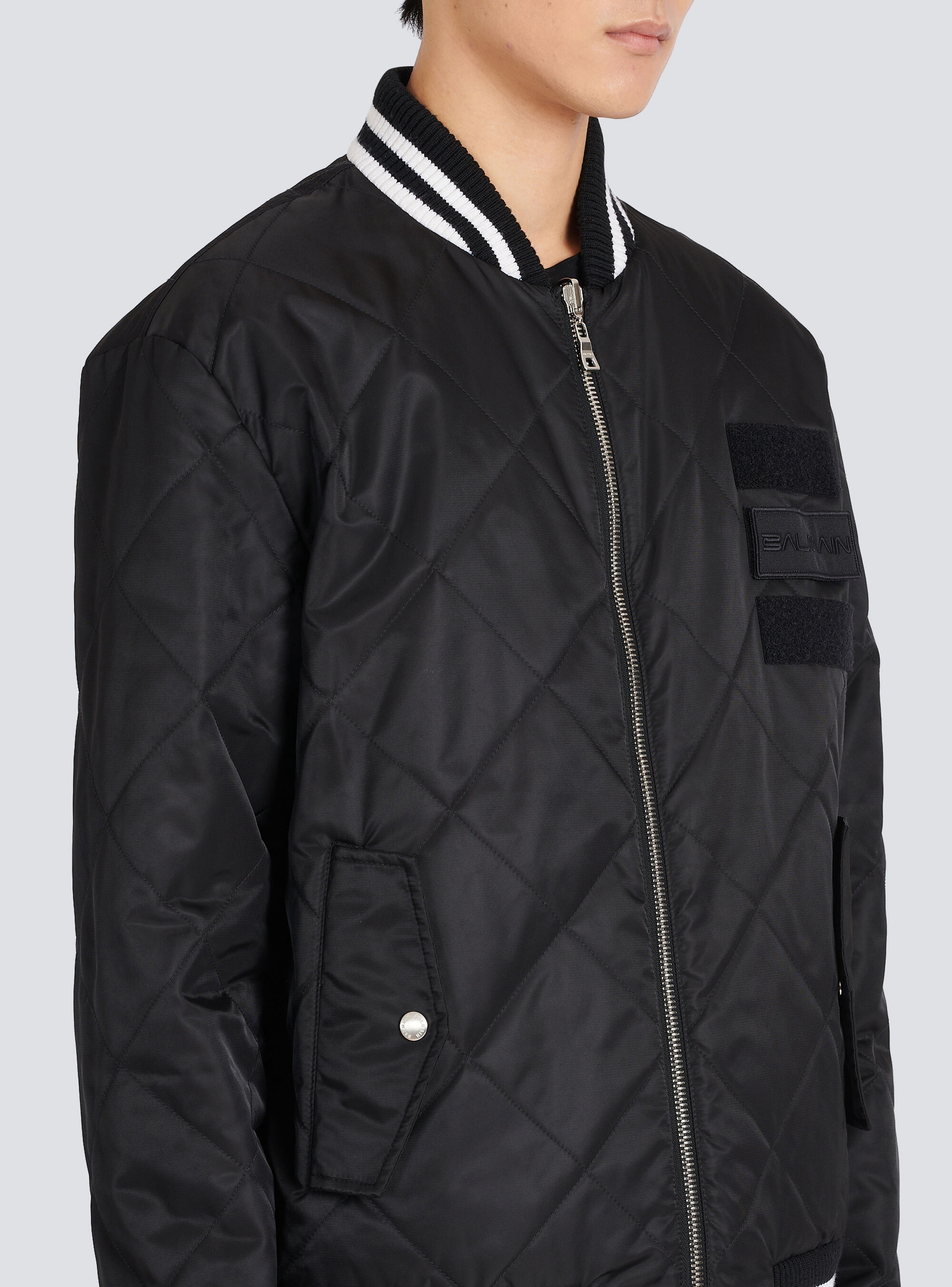 Reversible nylon bomber jacket with maxi monogram - 8