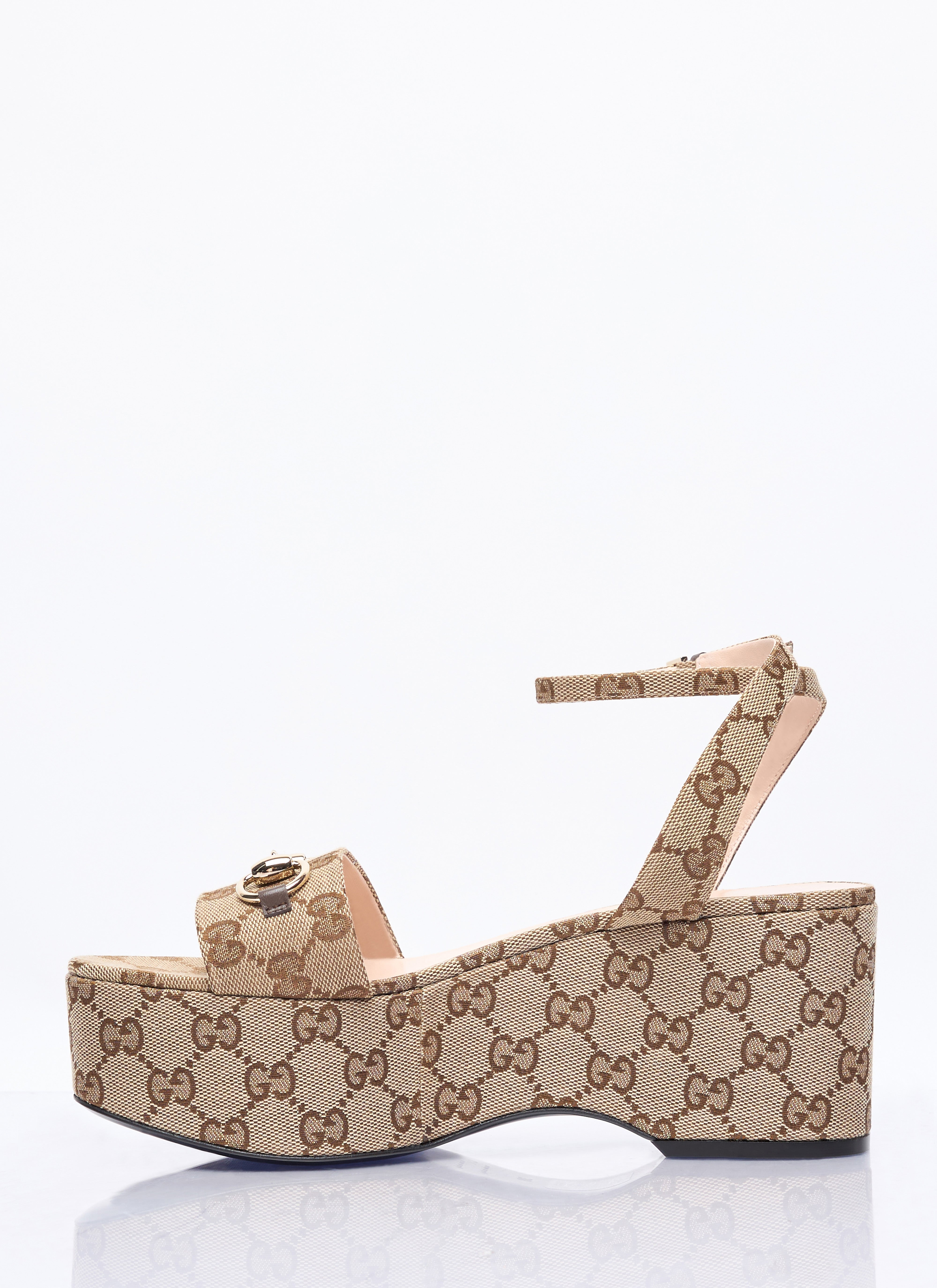 Gucci Women Horsebit Flatform Sandals - 4