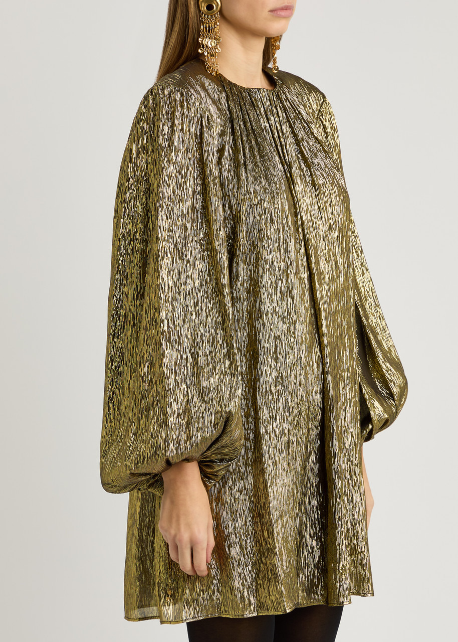 Chloe Metallic Silk-blend Mini Dress - 2