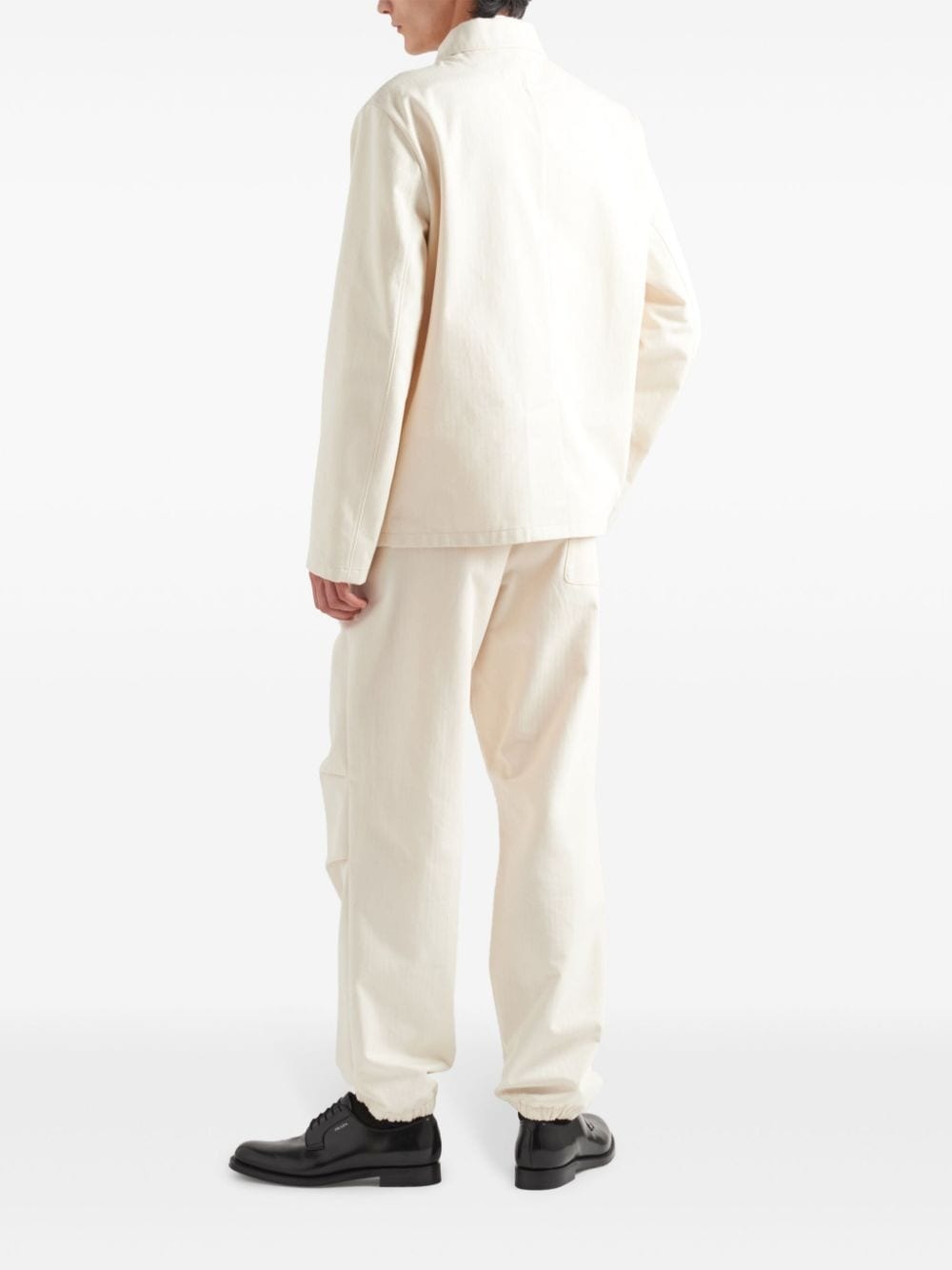 herringbone cotton shirt jacket - 3
