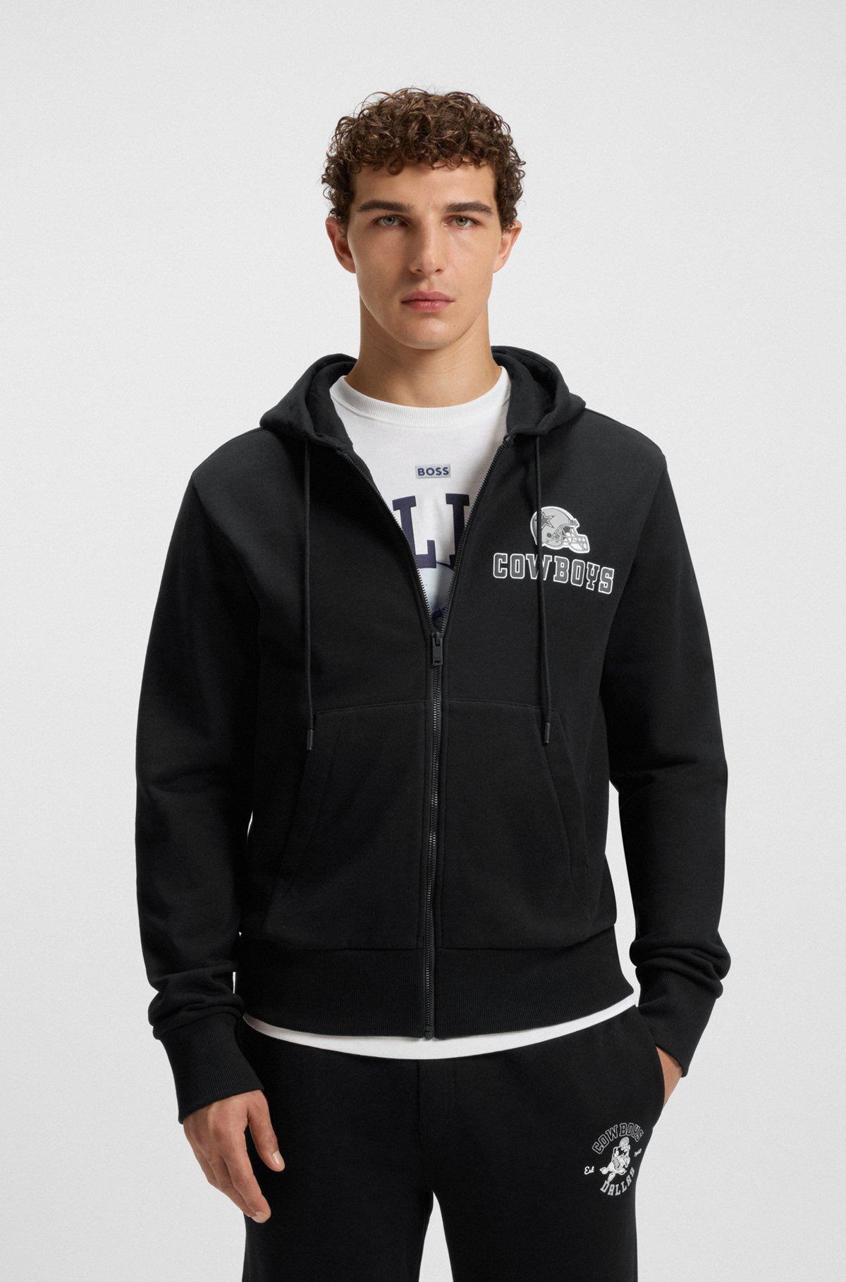 BOSS X DALLAS COWBOYS ZIP-UP HOODIE WITH ALTERNATIVE LOGO - 2