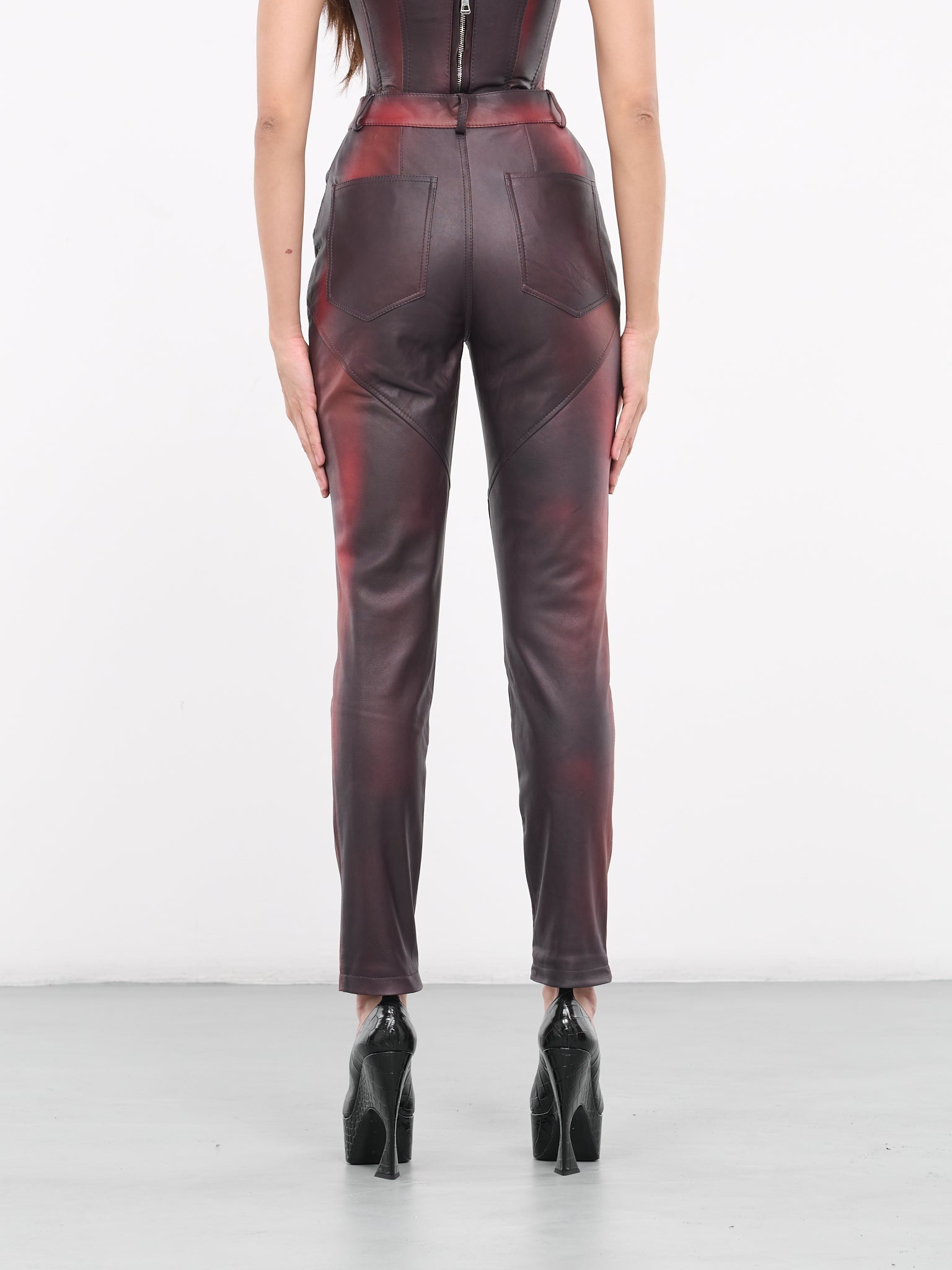Printed Leather Pants - 3