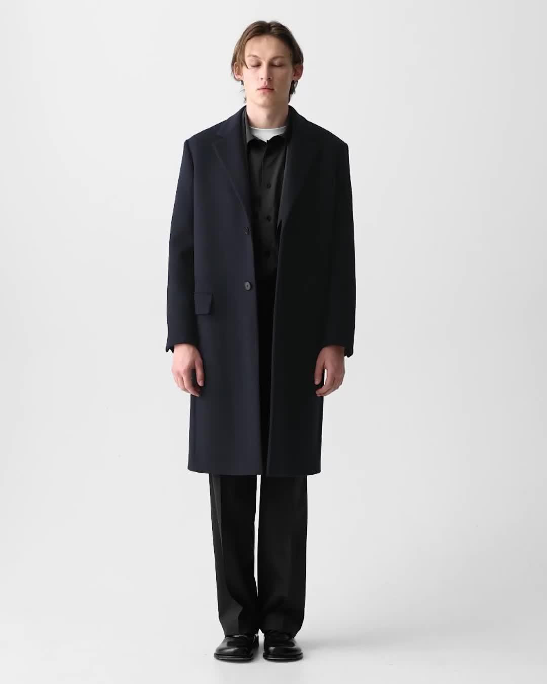 Two-Button Coat in Plush Melton - 7