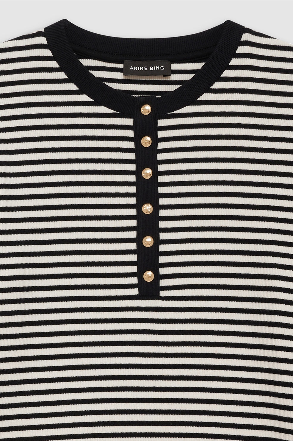 Alessia Long Sleeve Tee - Cream And Black Stripe - 4