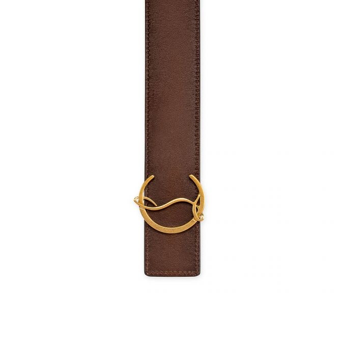 Cl Logo Belt HAVANE/BK/ANTIC GOLD - 4