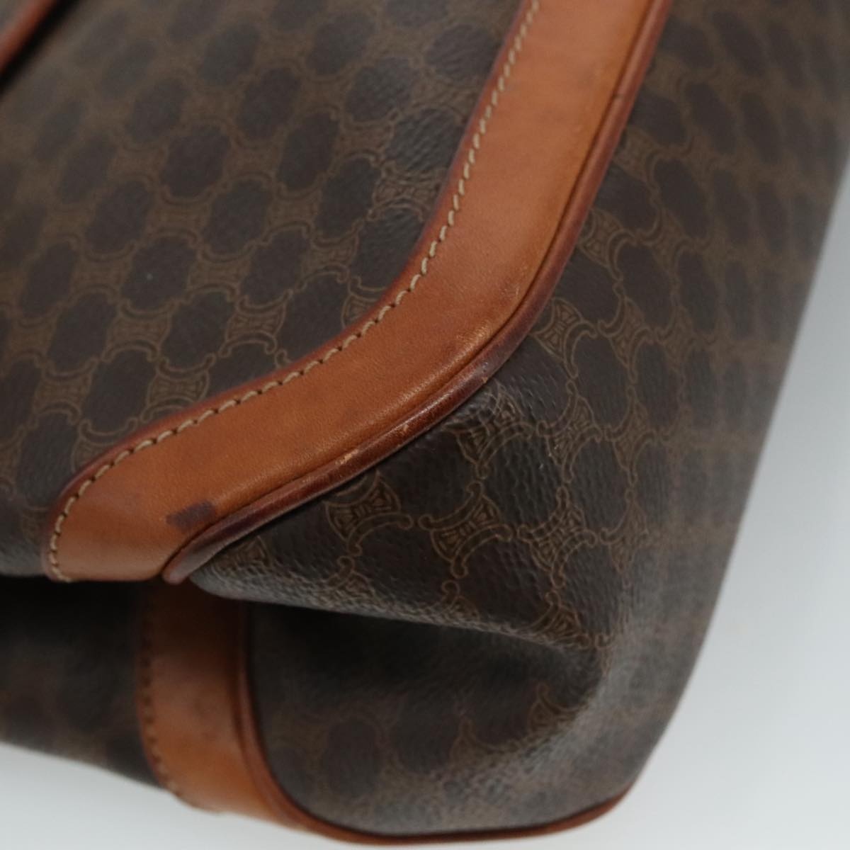 CELINE Macadam Canvas Hand Bag Pvc Leather Brown - 9