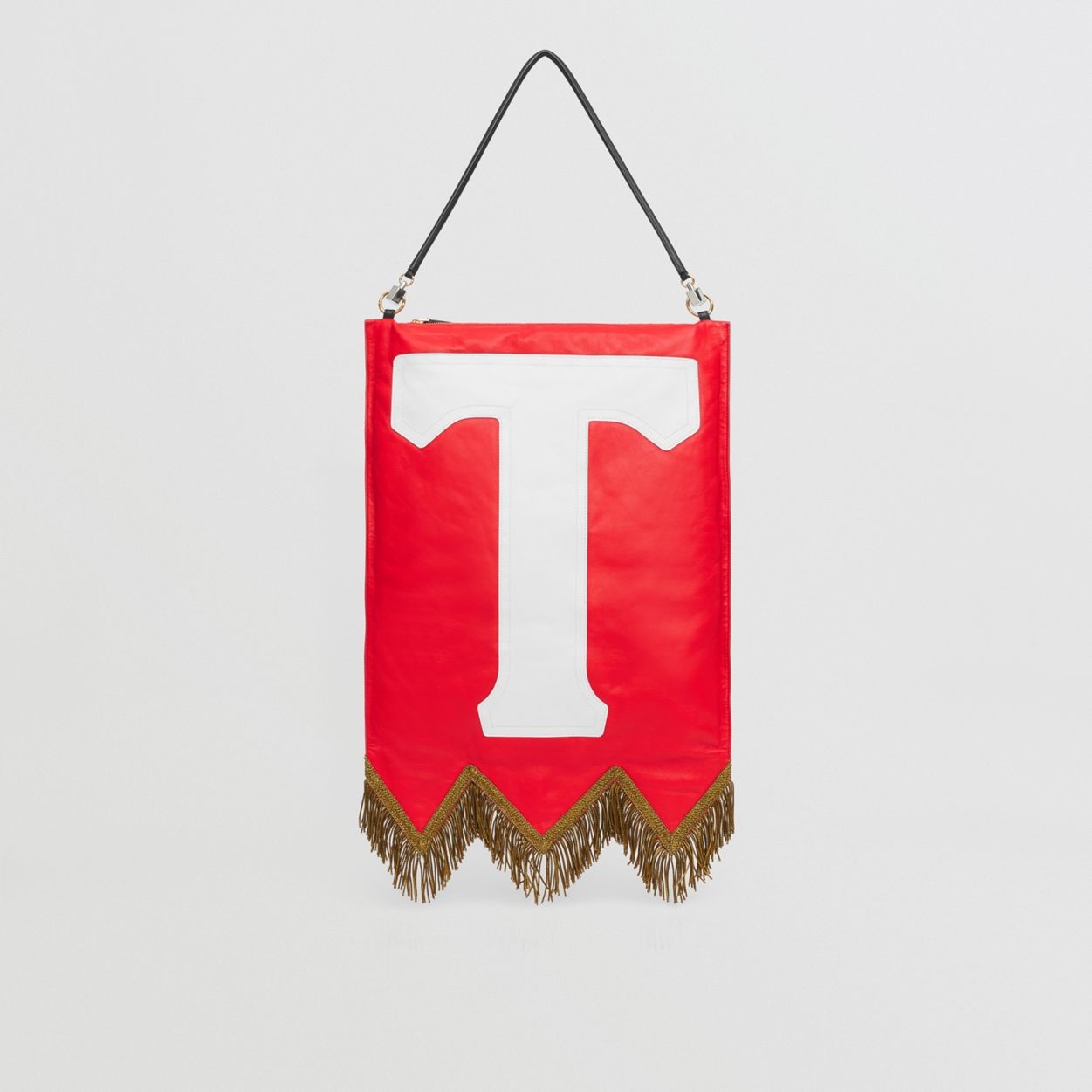 Letter Motif Lambskin Flag Bag - 1