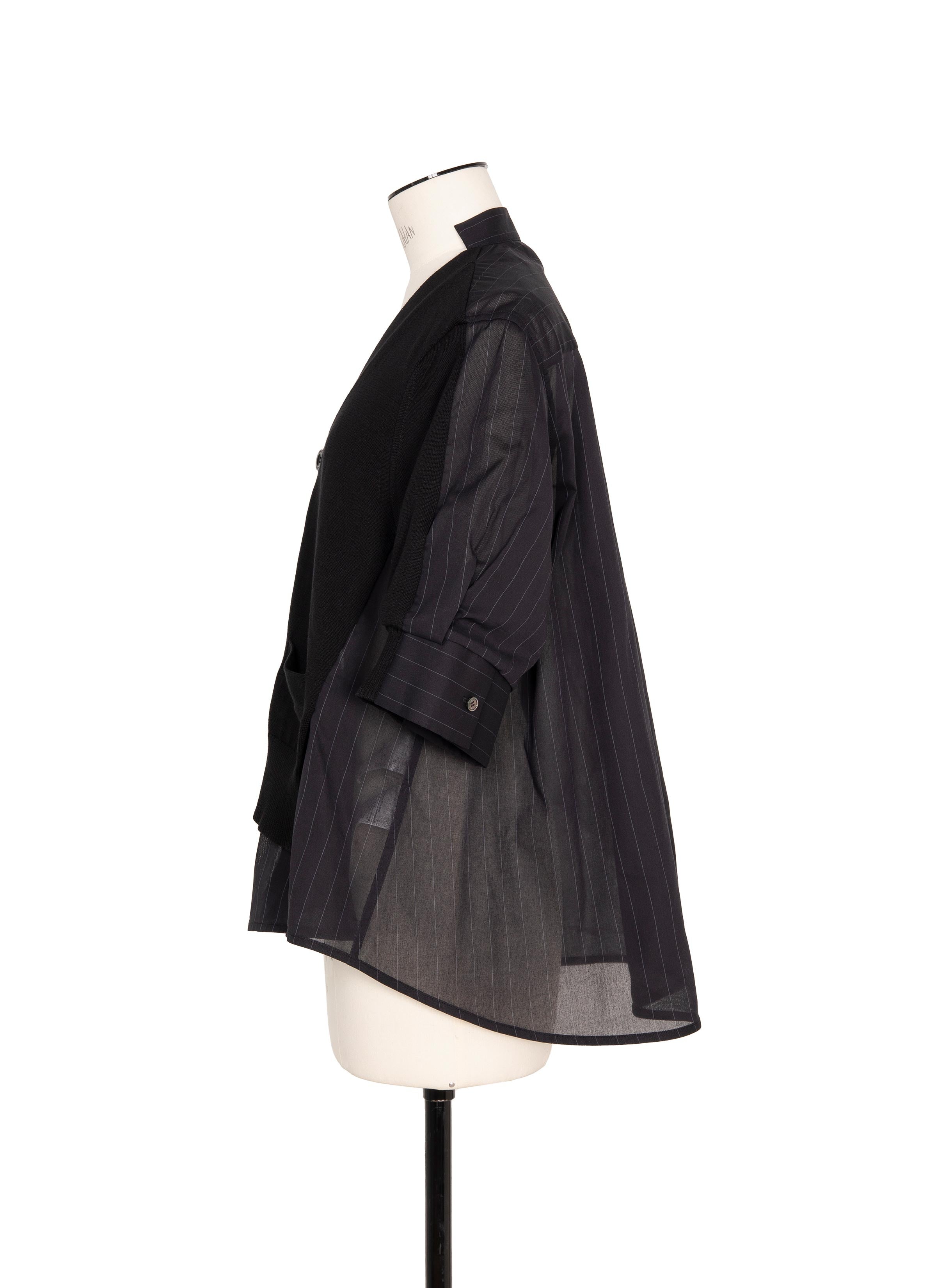 sacai High Twist Voile x Knit Cardigan | REVERSIBLE
