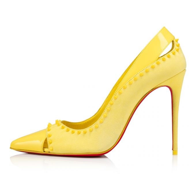 Christian Louboutin Duvette Spikes Yellow | REVERSIBLE