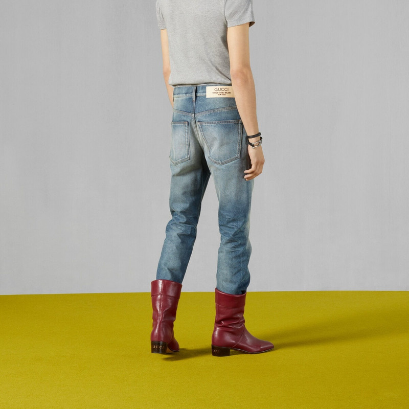 Denim pant with label 7