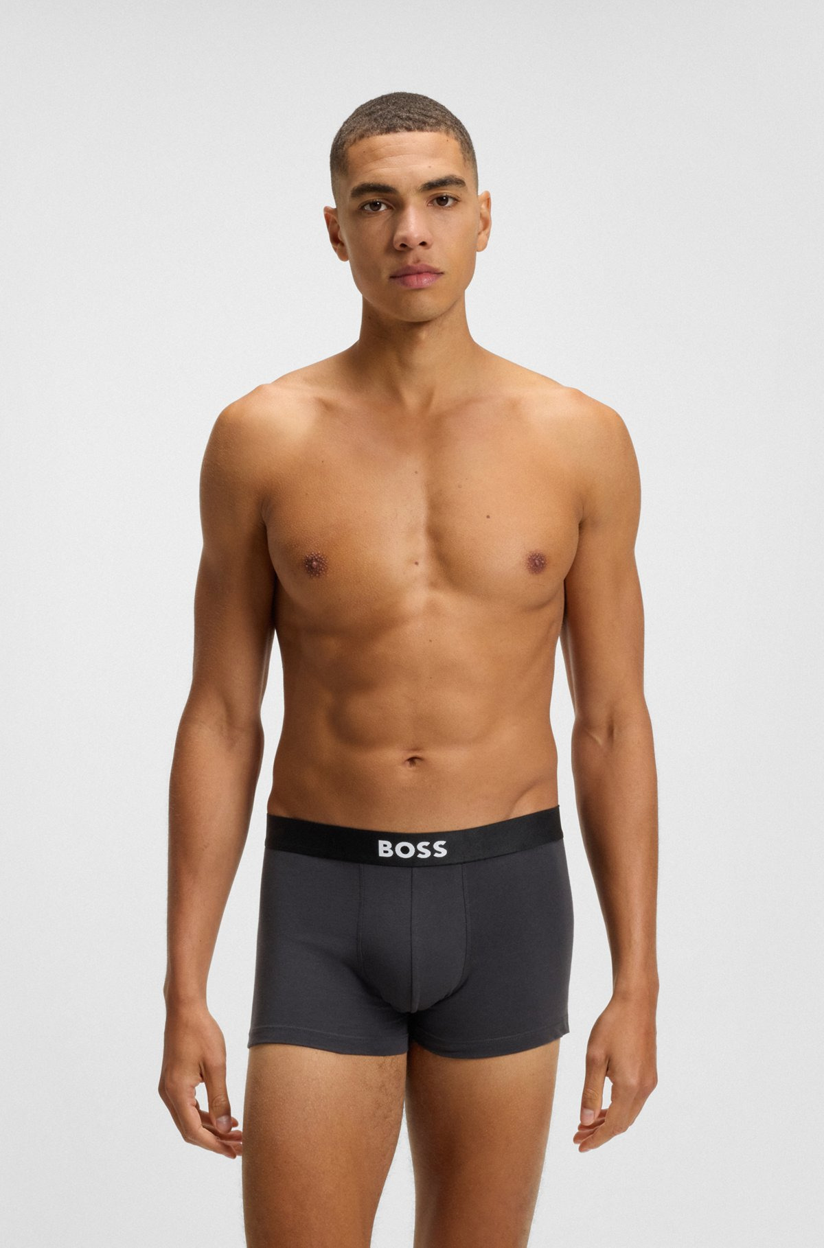 THREE-PACK OF STRETCH-COTTON TRUNKS WITH LOGO WAISTBANDS - 7