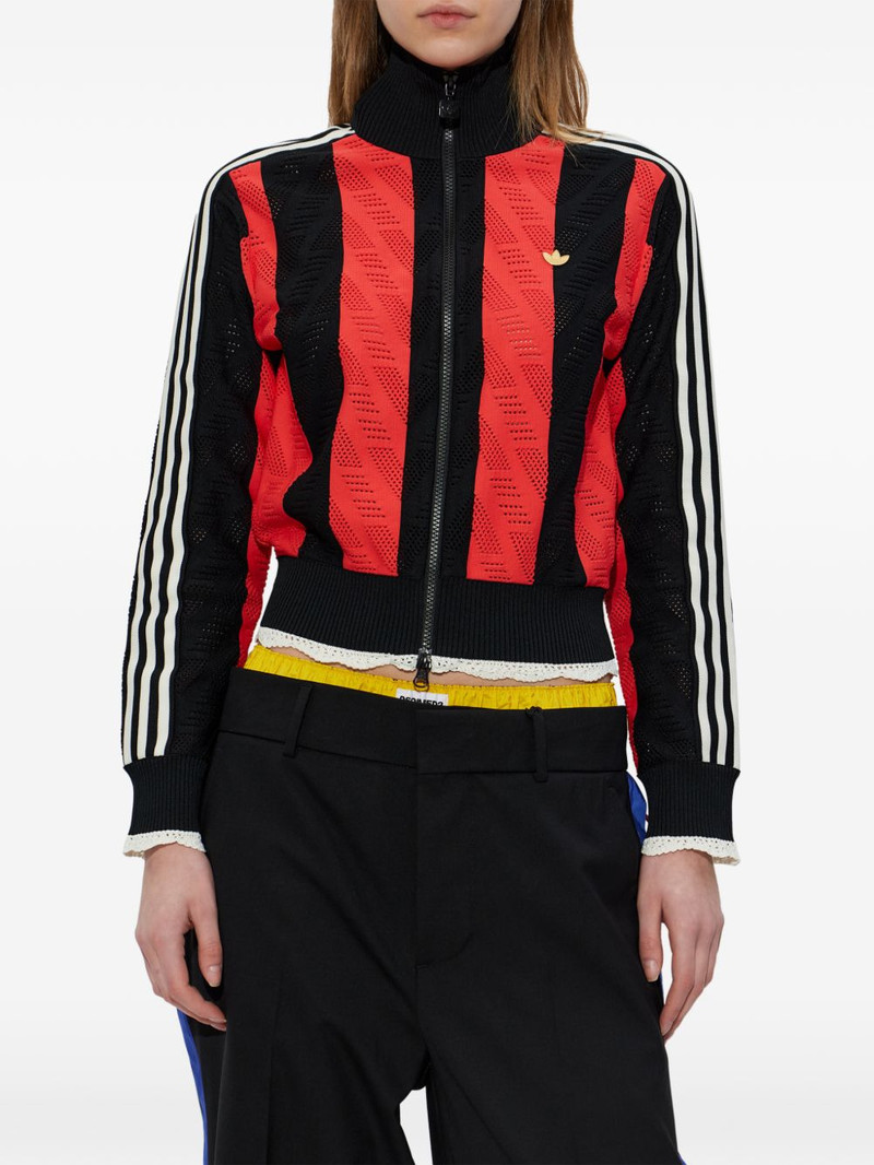 striped logo-appliqué cardigan 3