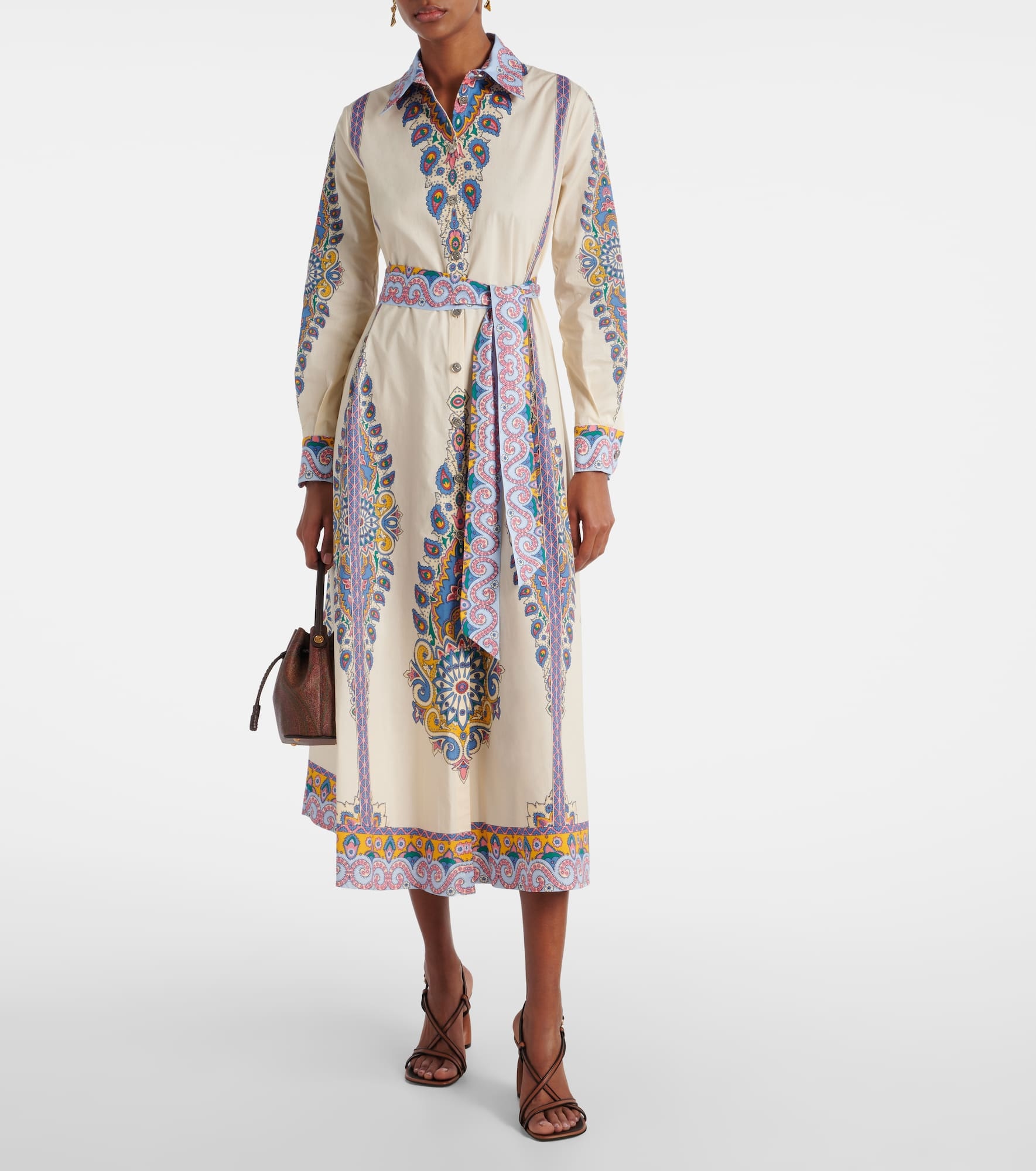 Printed cotton-blend shirt dress - 2